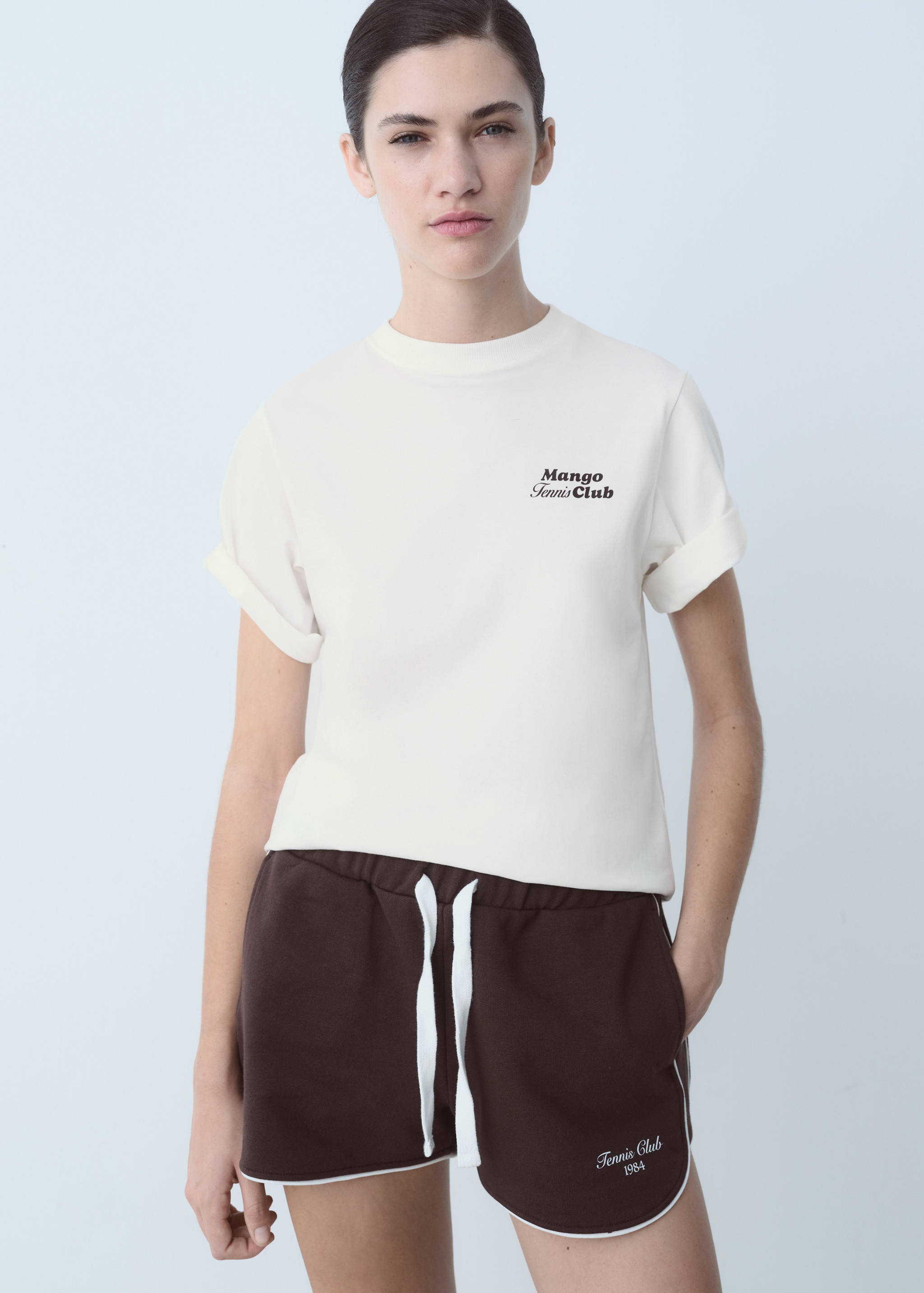 Cotton t-shirt with printed message - Medium plane