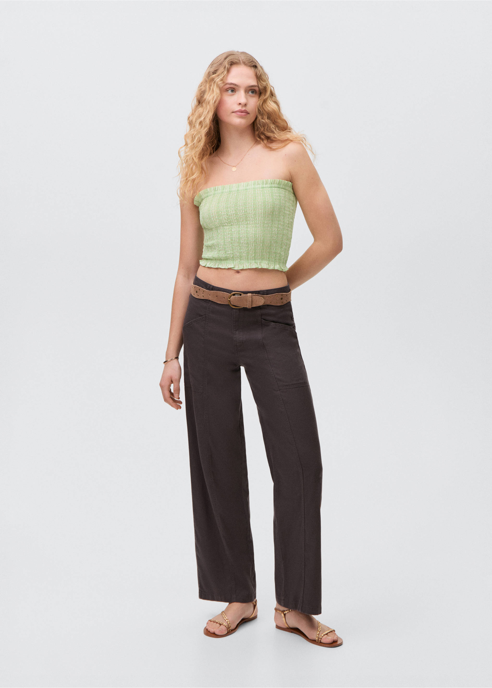 Top bustier - Plan général, Citron vert. Ref: 87018266-00.