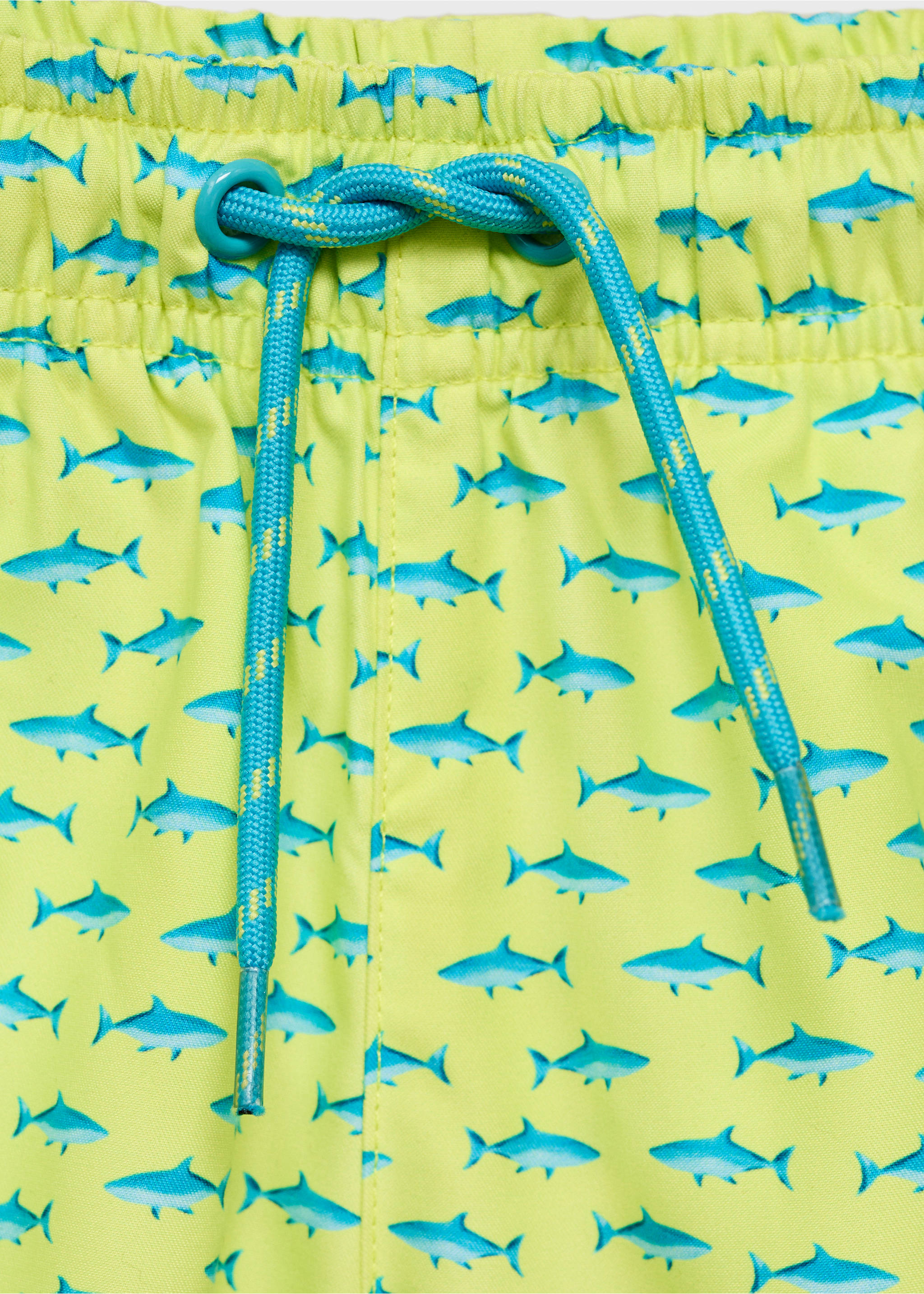 Shark-print swimsuit - Details of the article 8, Lime. Ref: 87018273-00.