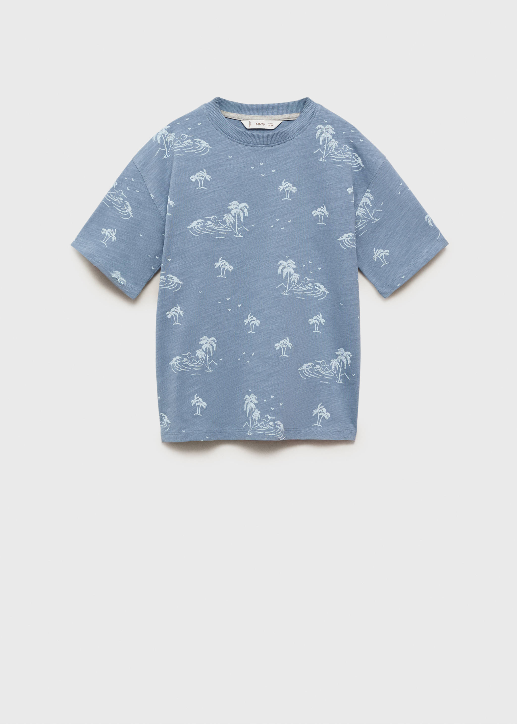 Samarreta estampat palmeres - Article sense model, Blau. Ref: 87018277-00.