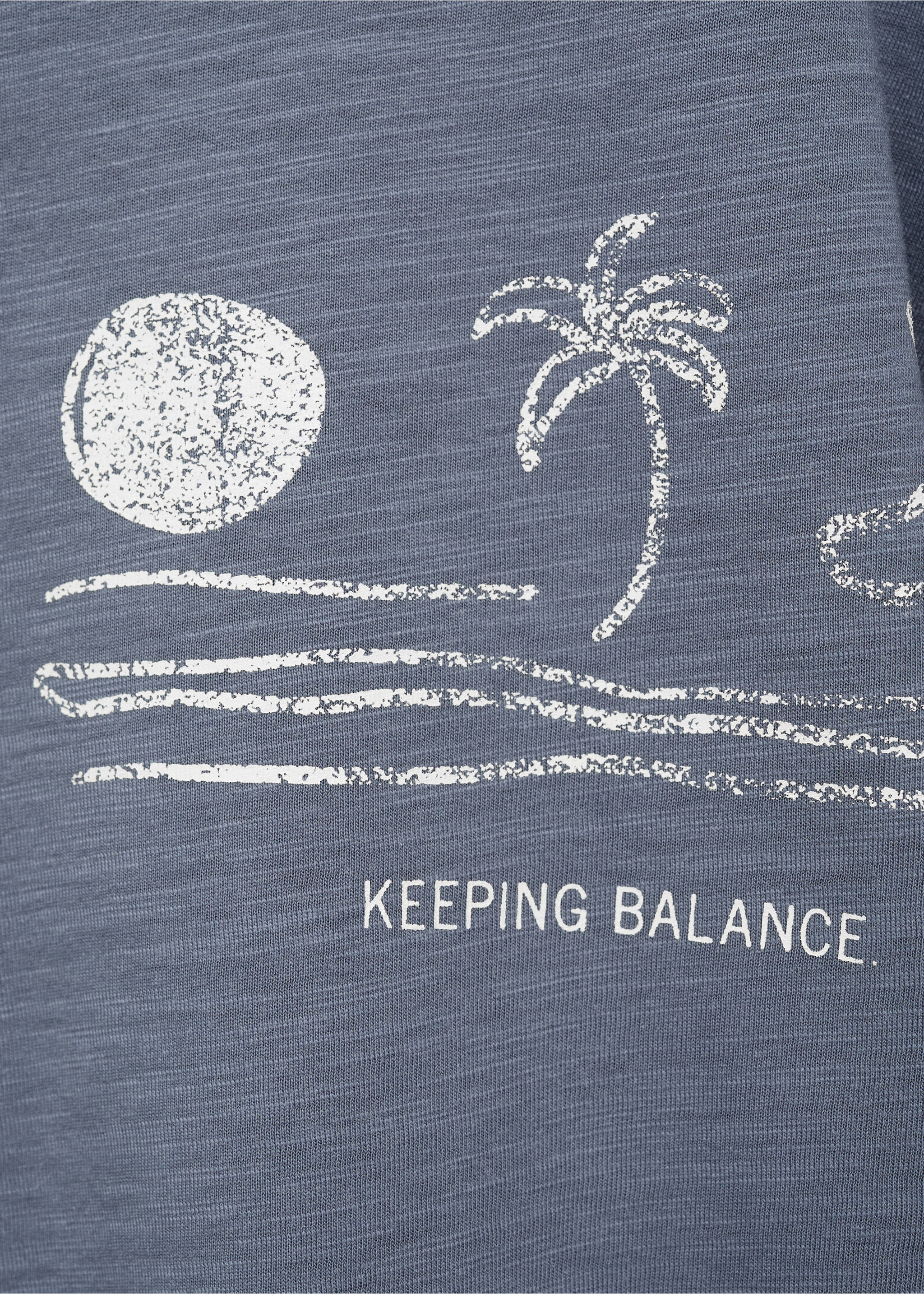 Palm print T-shirt - Details of the article 8, Blue. Ref: 87018278-00.