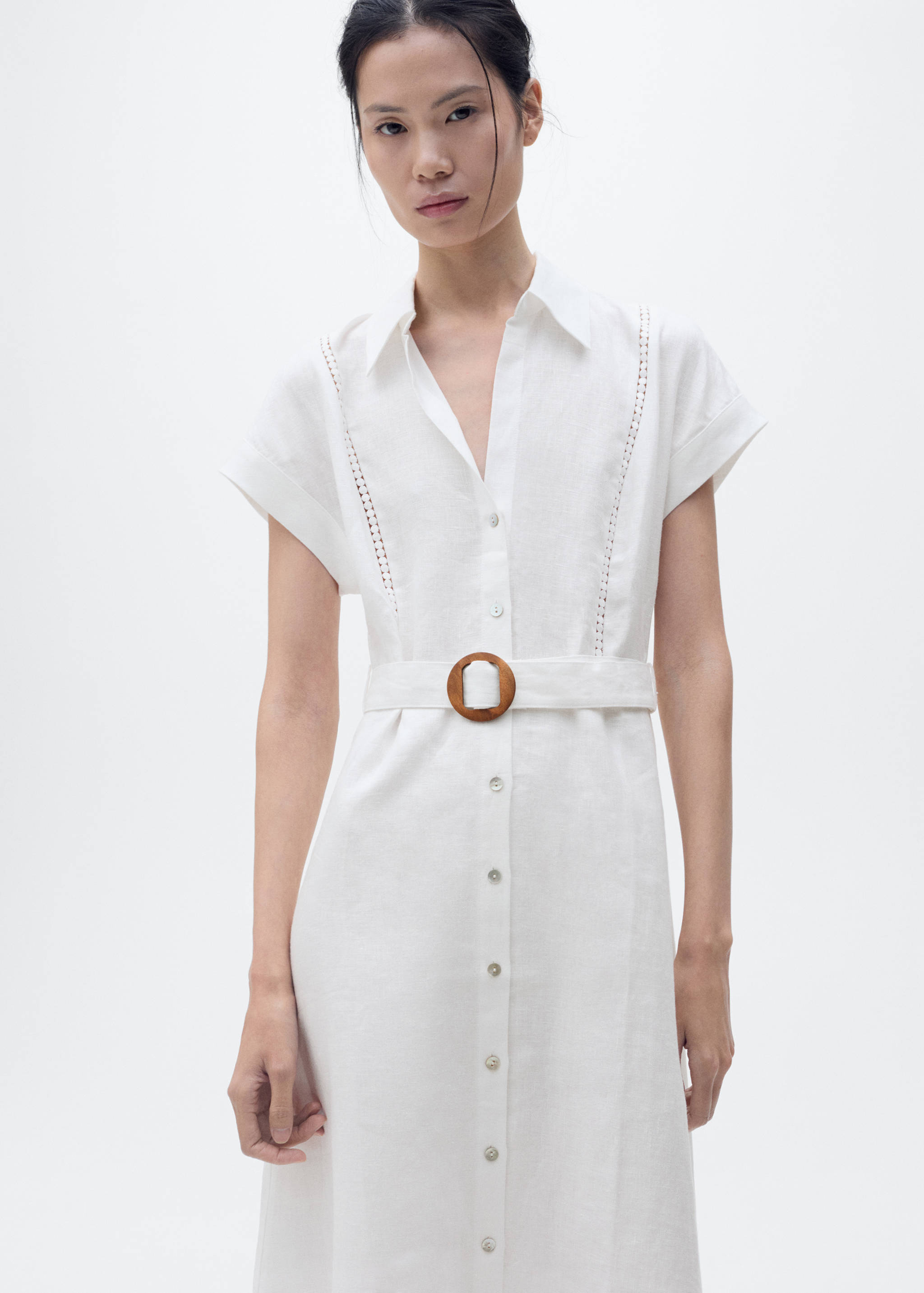 Belt linen dress - Medium plane
