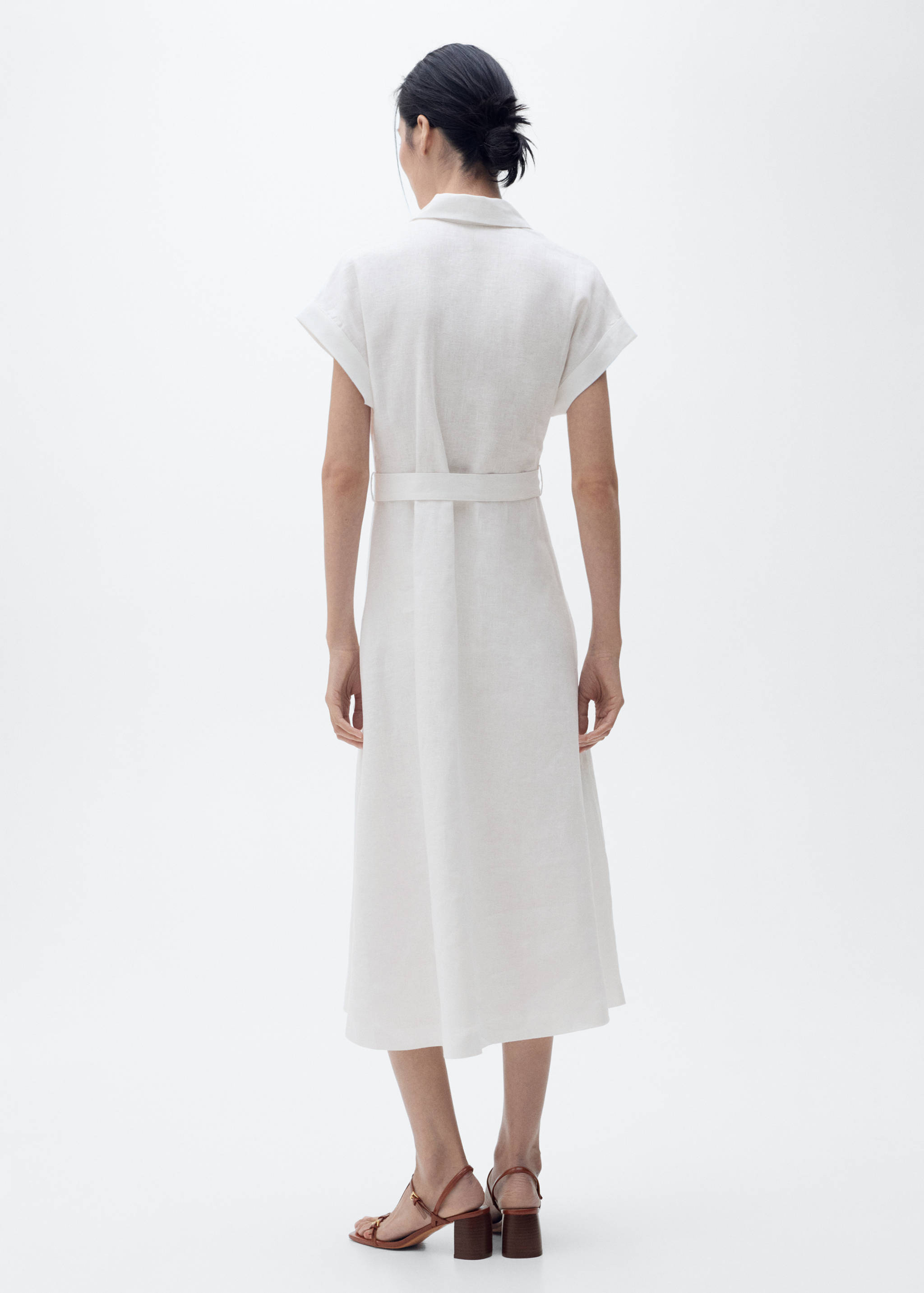 Belt linen dress - Reverse of the article