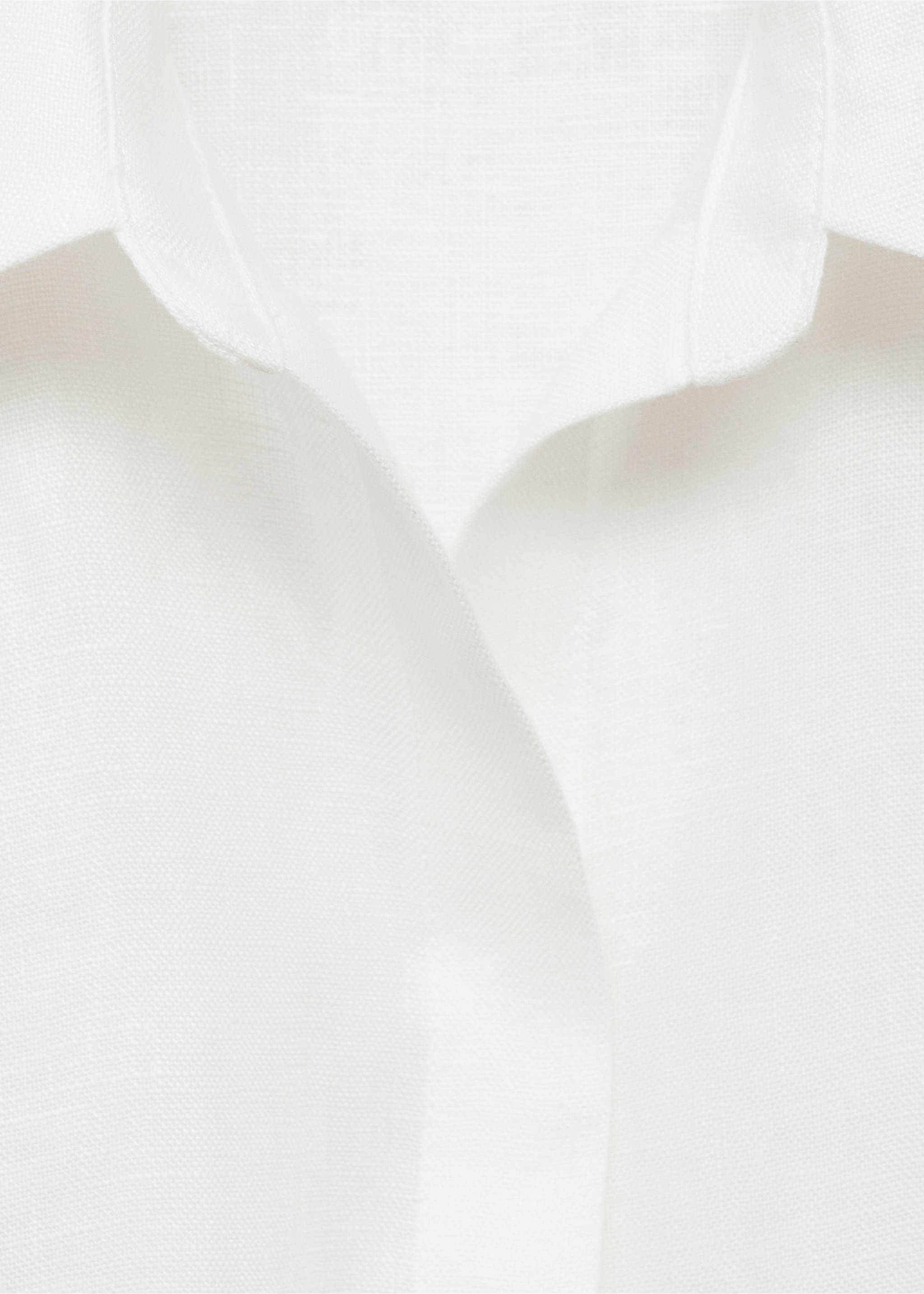 Belt linen dress - Details of the article 0, White. Ref: 87018644-00.