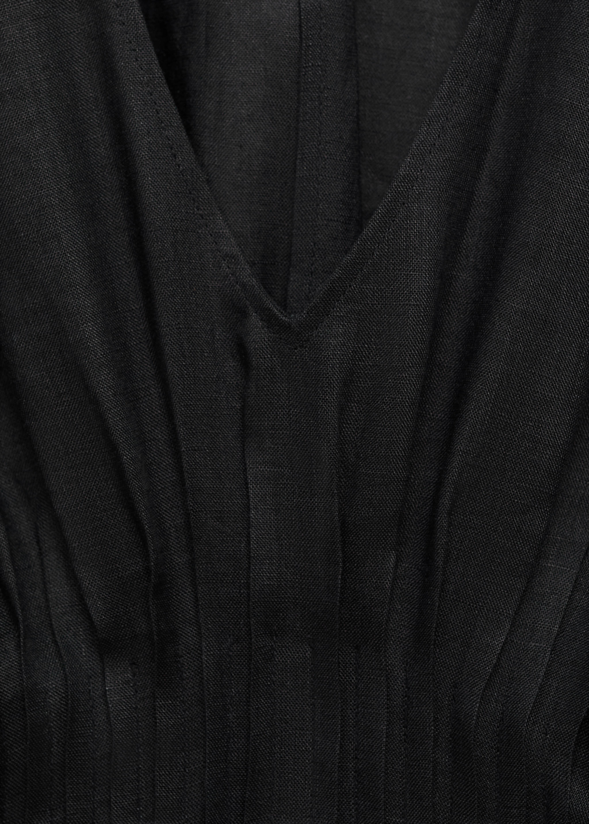 Vestido largo lino panel fruncido - Detalle del artículo 8
