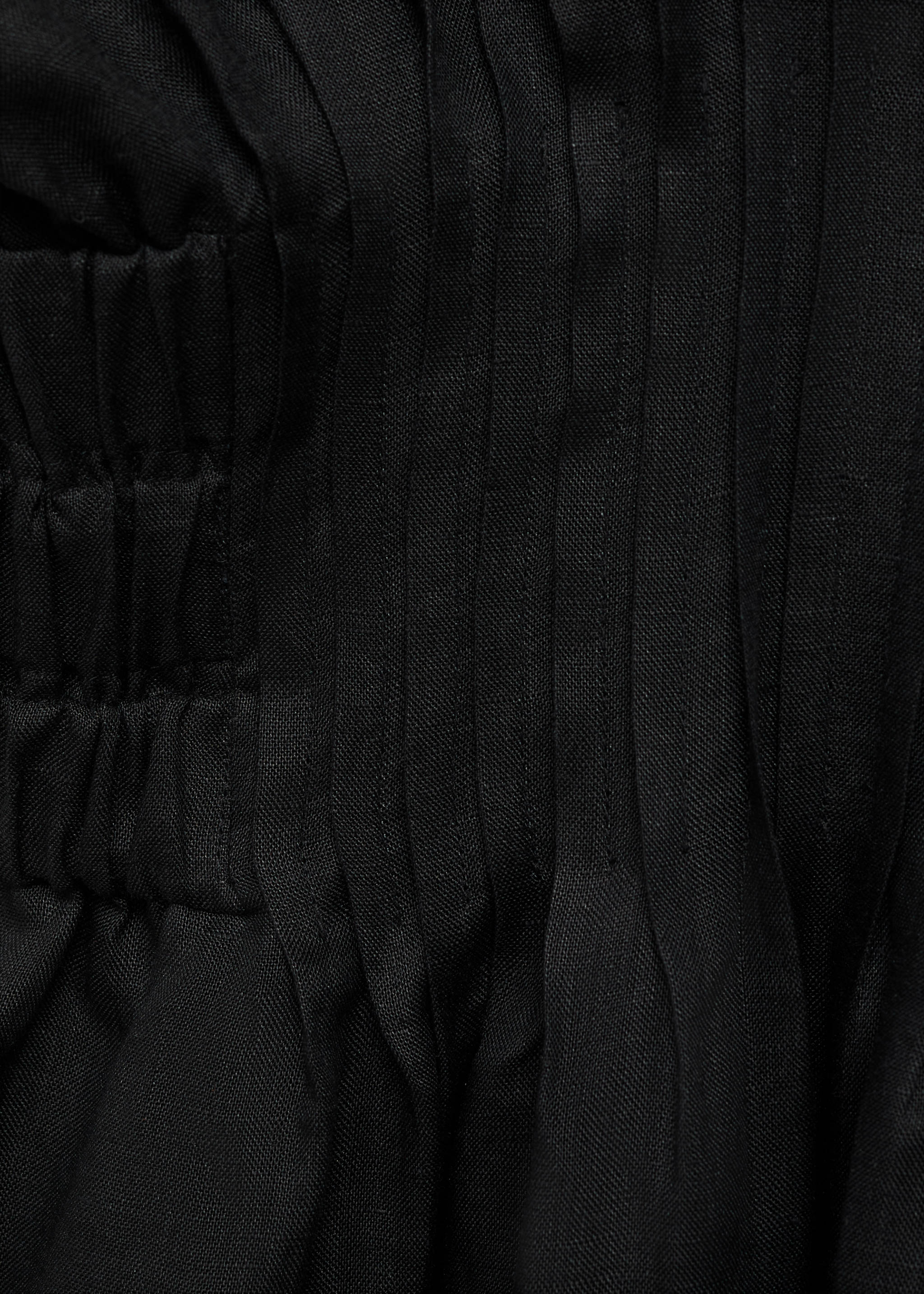 Vestido largo lino panel fruncido - Detalle del artículo 0