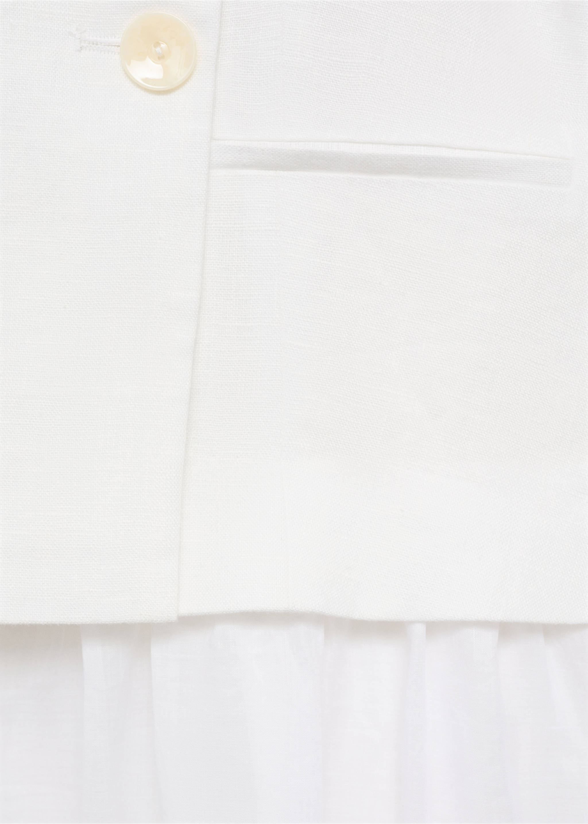 Rochie cu curea din in și ramie - Detaliu al articolului 0, Alb. Ref: 87018646-00.