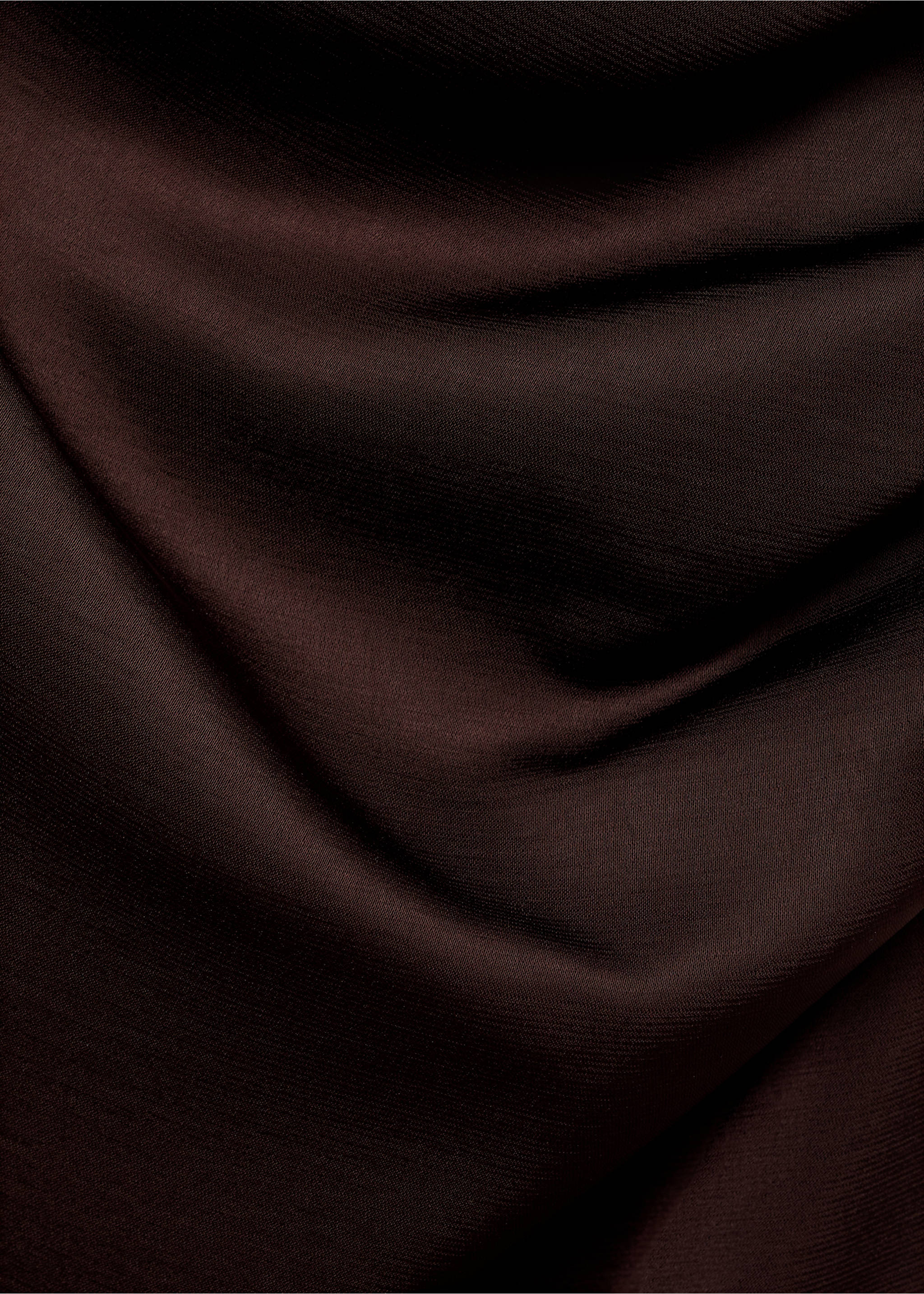 Robe asymétrique satinée avec fronce latérale - Détail de l'article 0, Marron. Ref: 87018647-00.