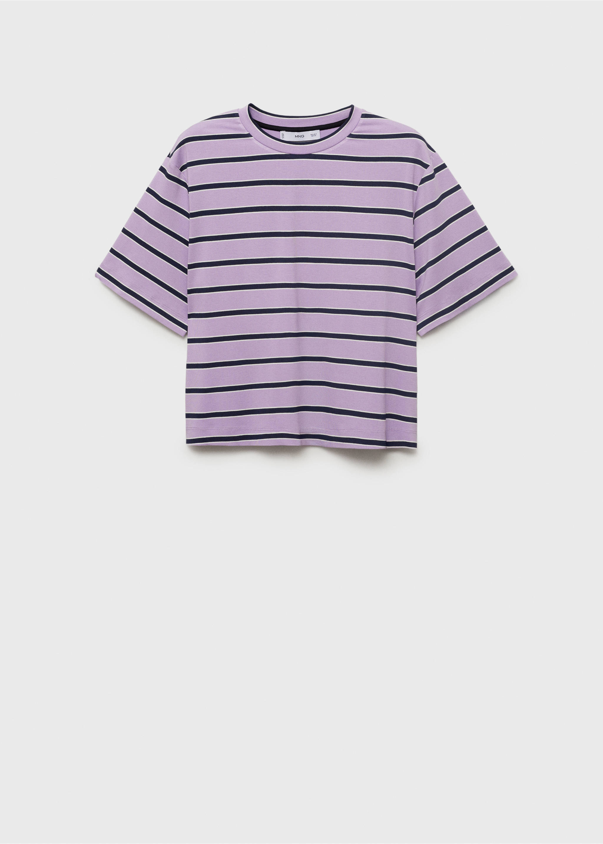 Striped oversized t-shirt - Article without model, Light/Pastel Purple. Ref: 87018653-00.