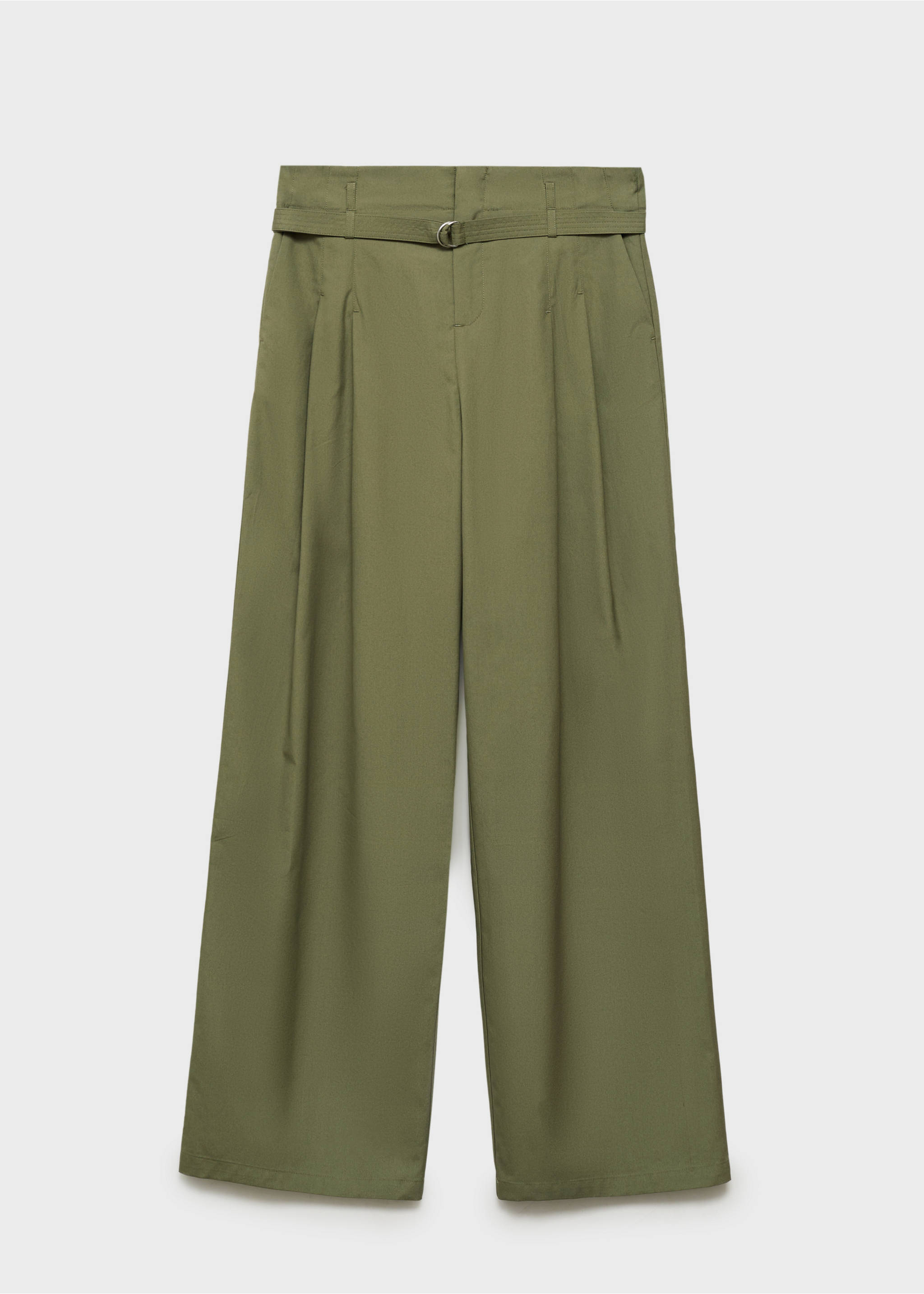 Wide leg trousers with belt - Article without model, Khaki. Ref: 87019066-00.