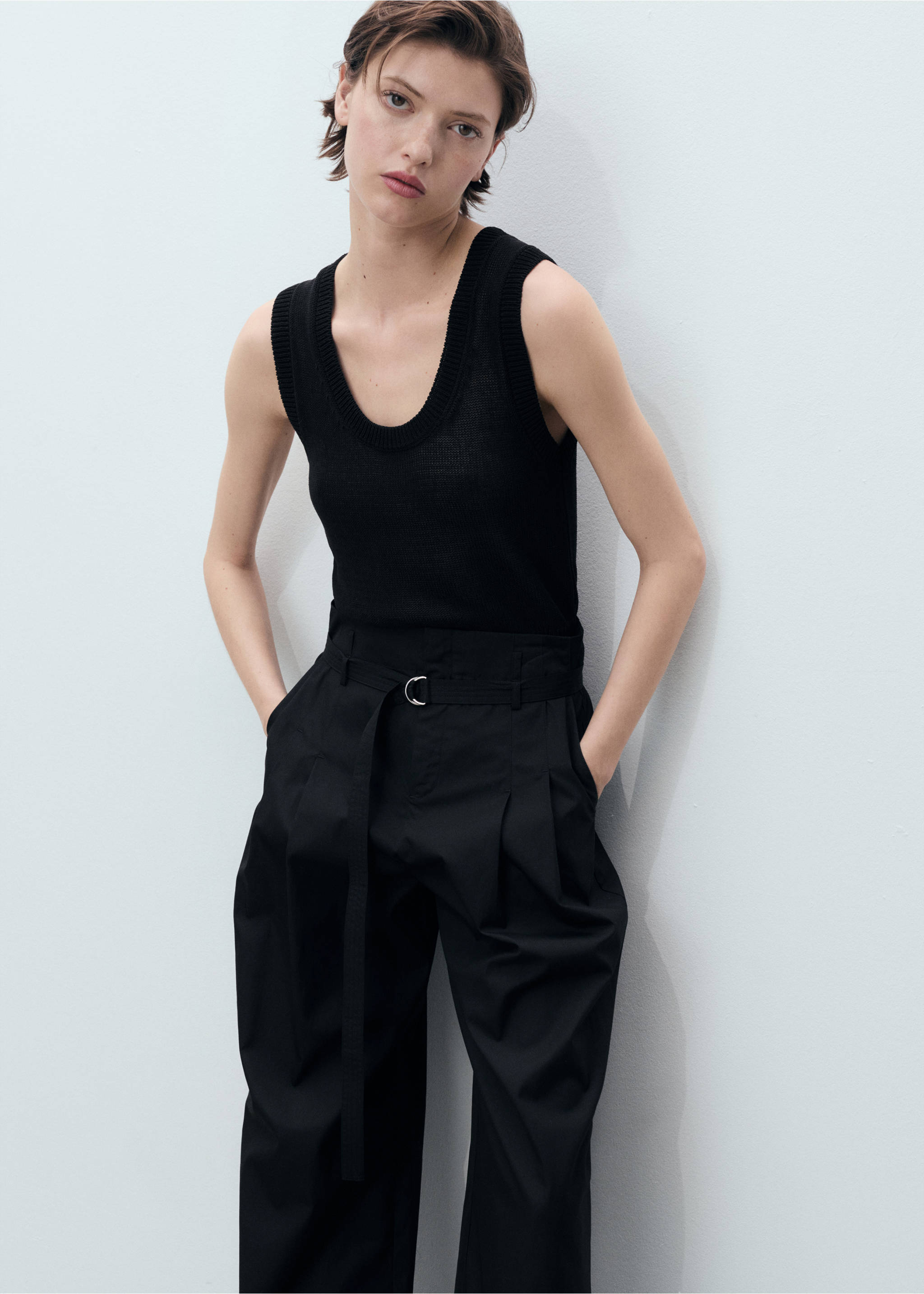 Wideleg nadrág övvel - A termék adatai 1, Fekete. Ref: 87019066-00.