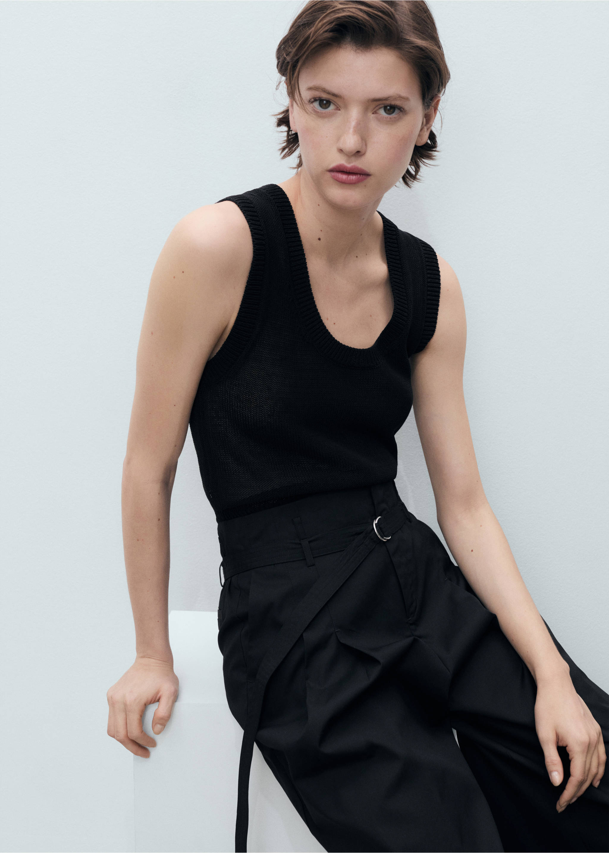 Wideleg nadrág övvel - A termék adatai 2, Fekete. Ref: 87019066-00.