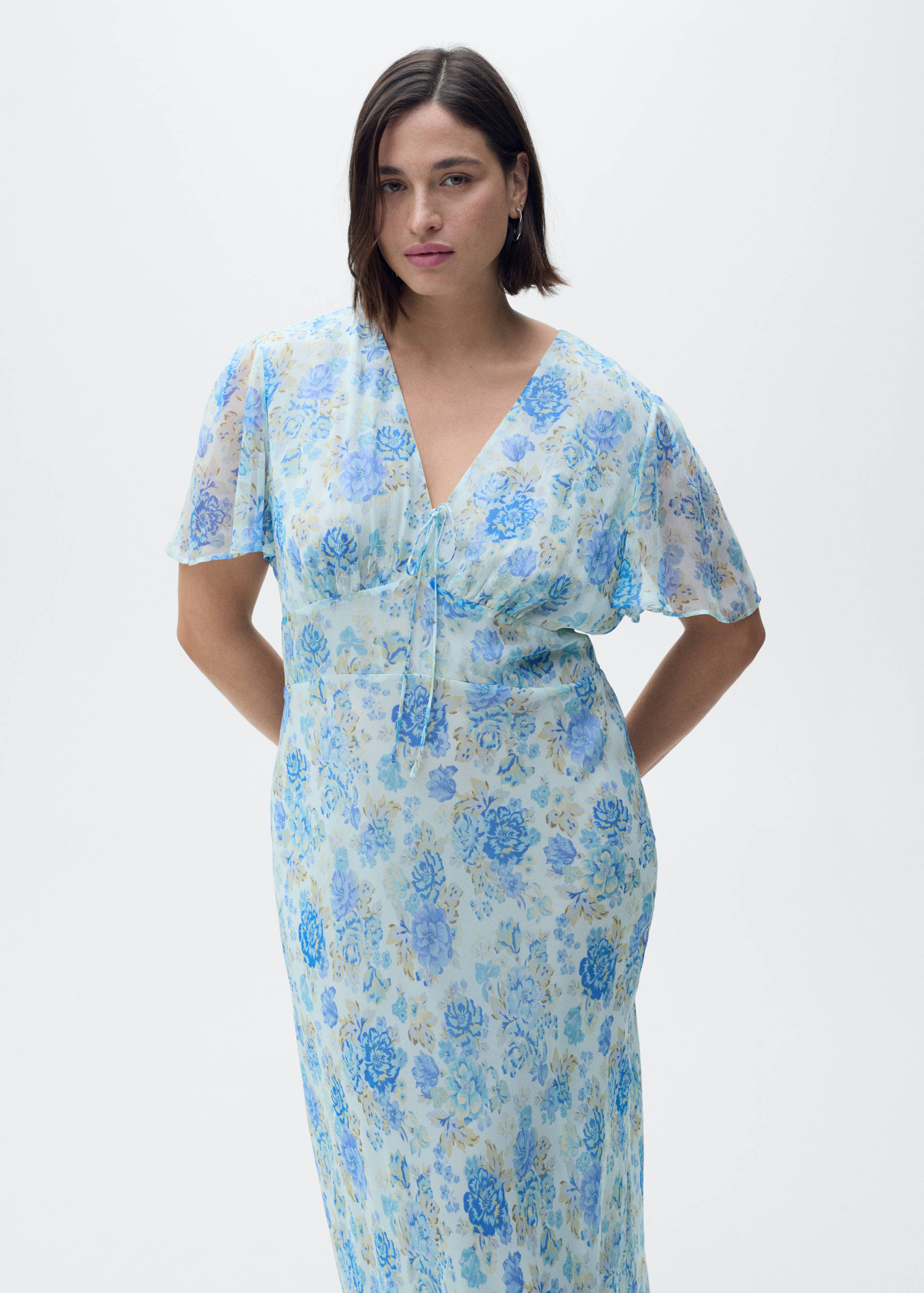 Vestido midi floral manga corta - Detalle del artículo 5