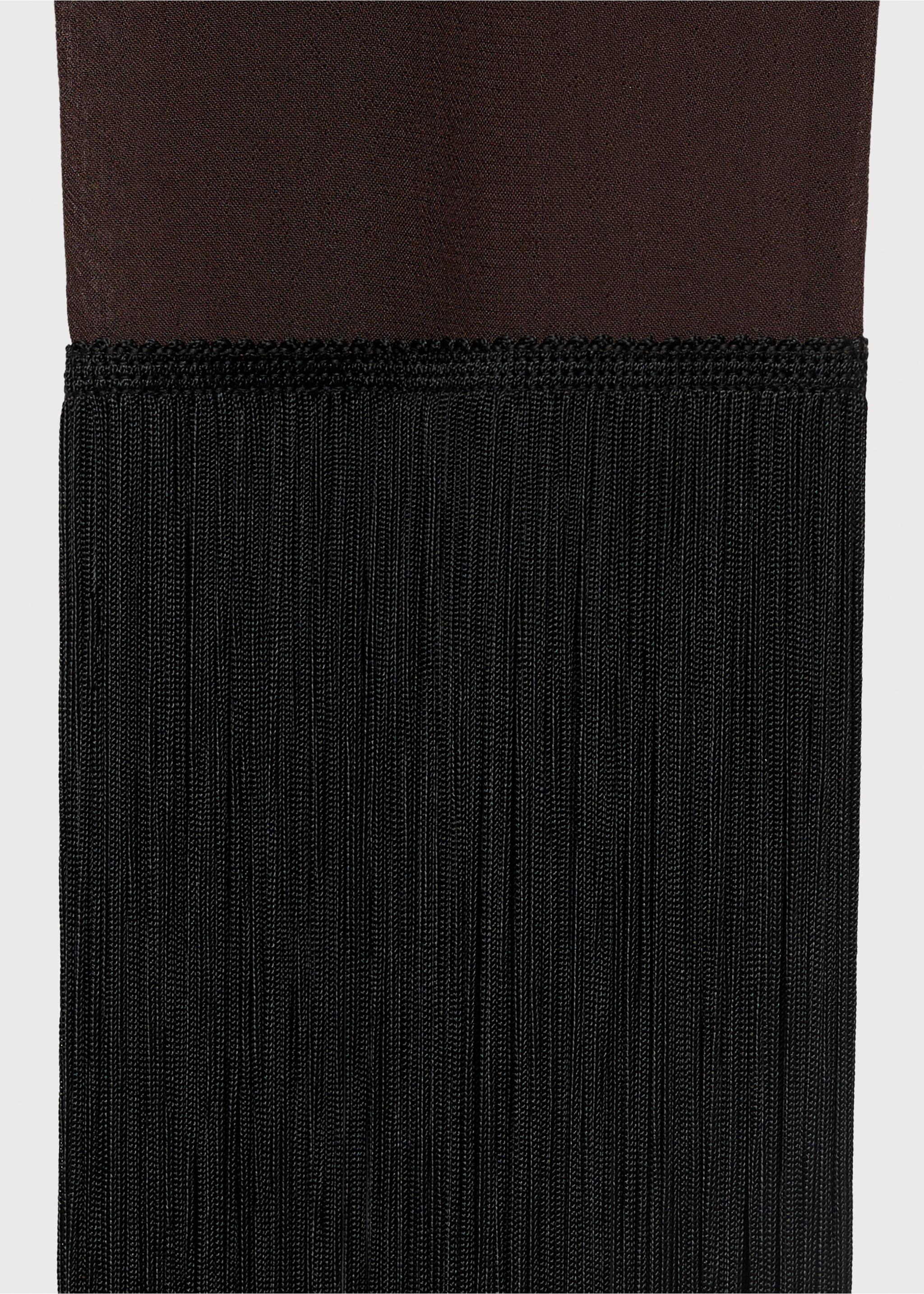 Blouse asymétrique avec foulard et détails à franges - Détail de l'article 0, Marron. Ref: 87019070-00.