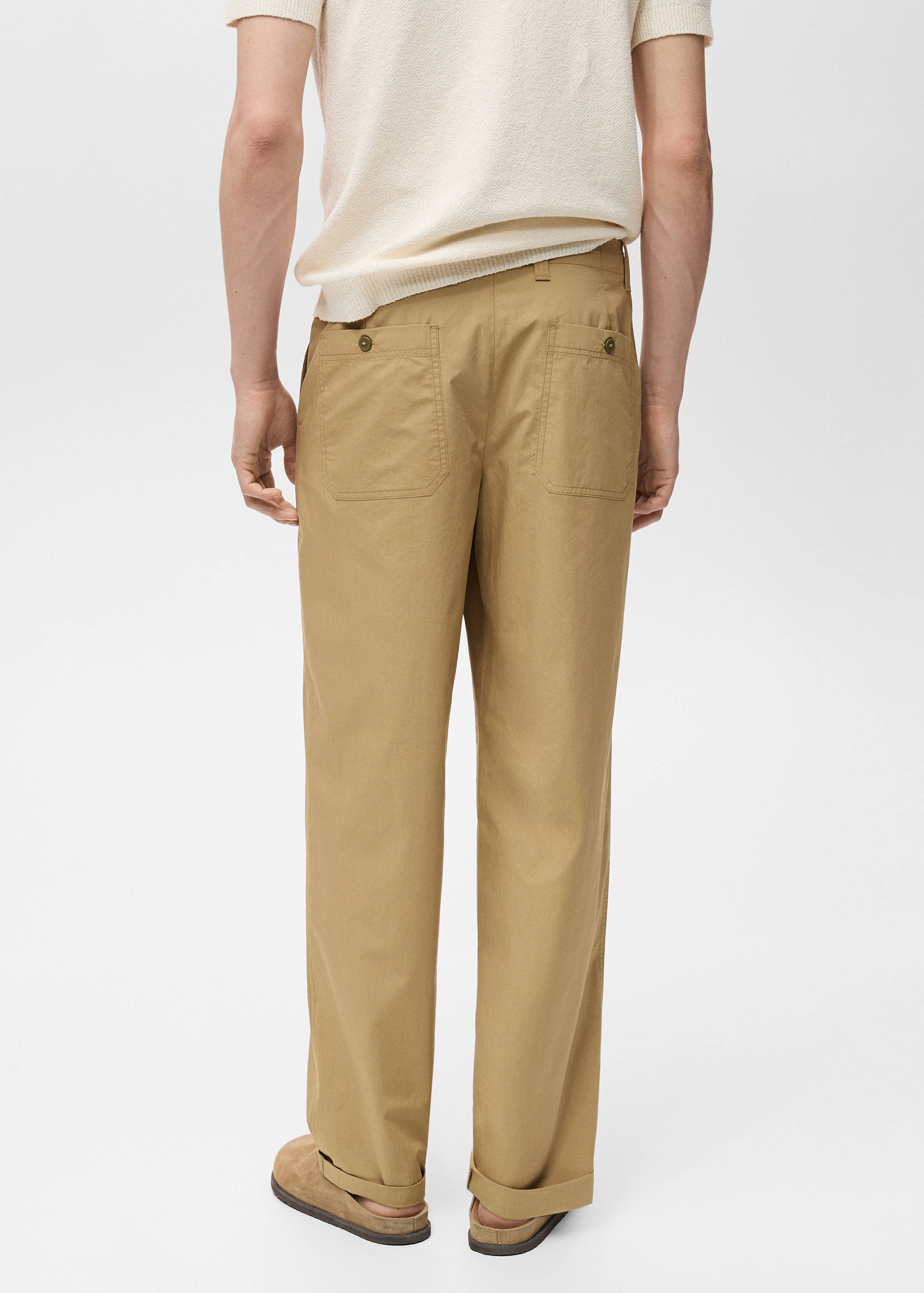 100% straight-fit cotton trousers - Reverse of the article