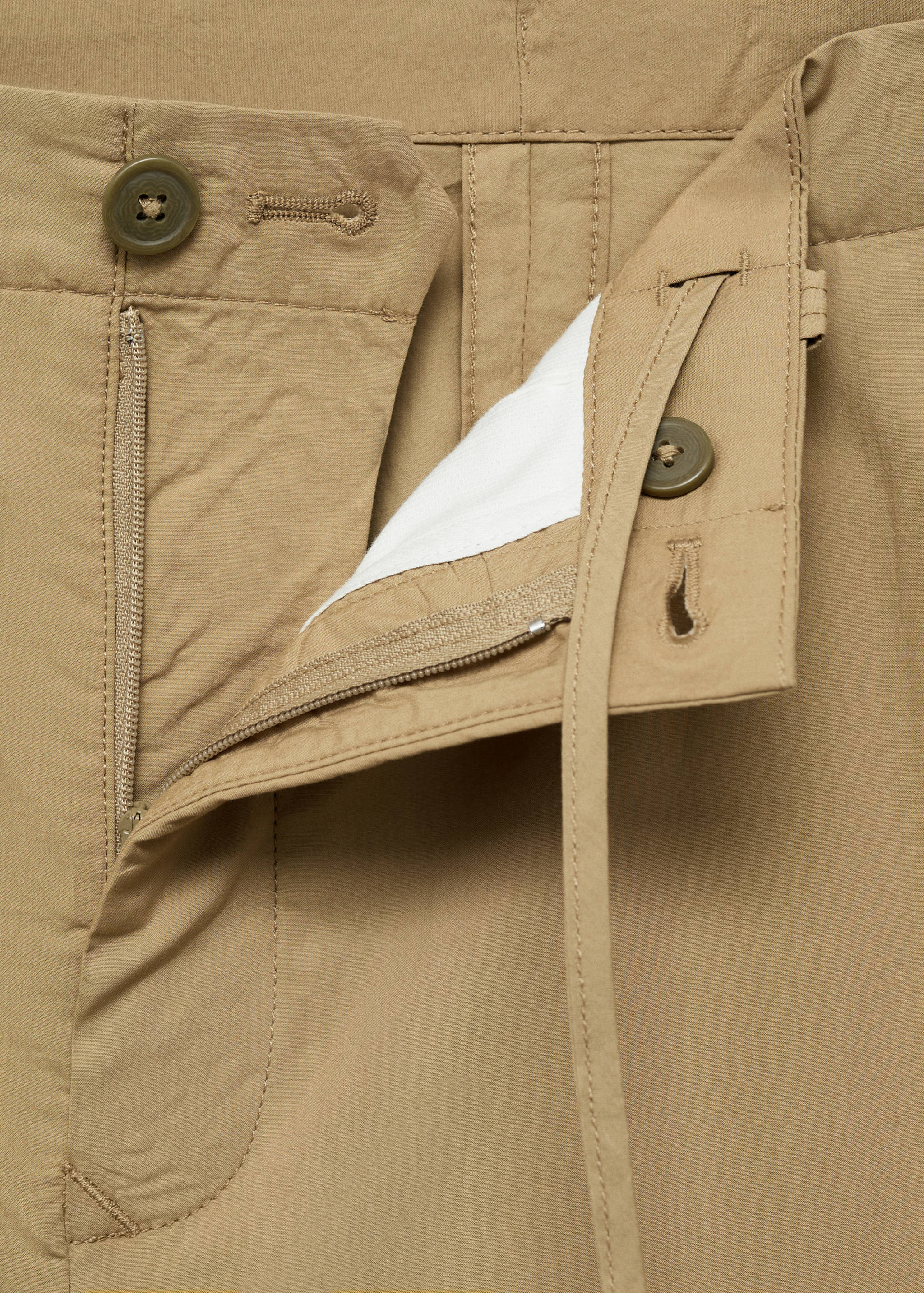 100% straight-fit cotton trousers - Details of the article 0