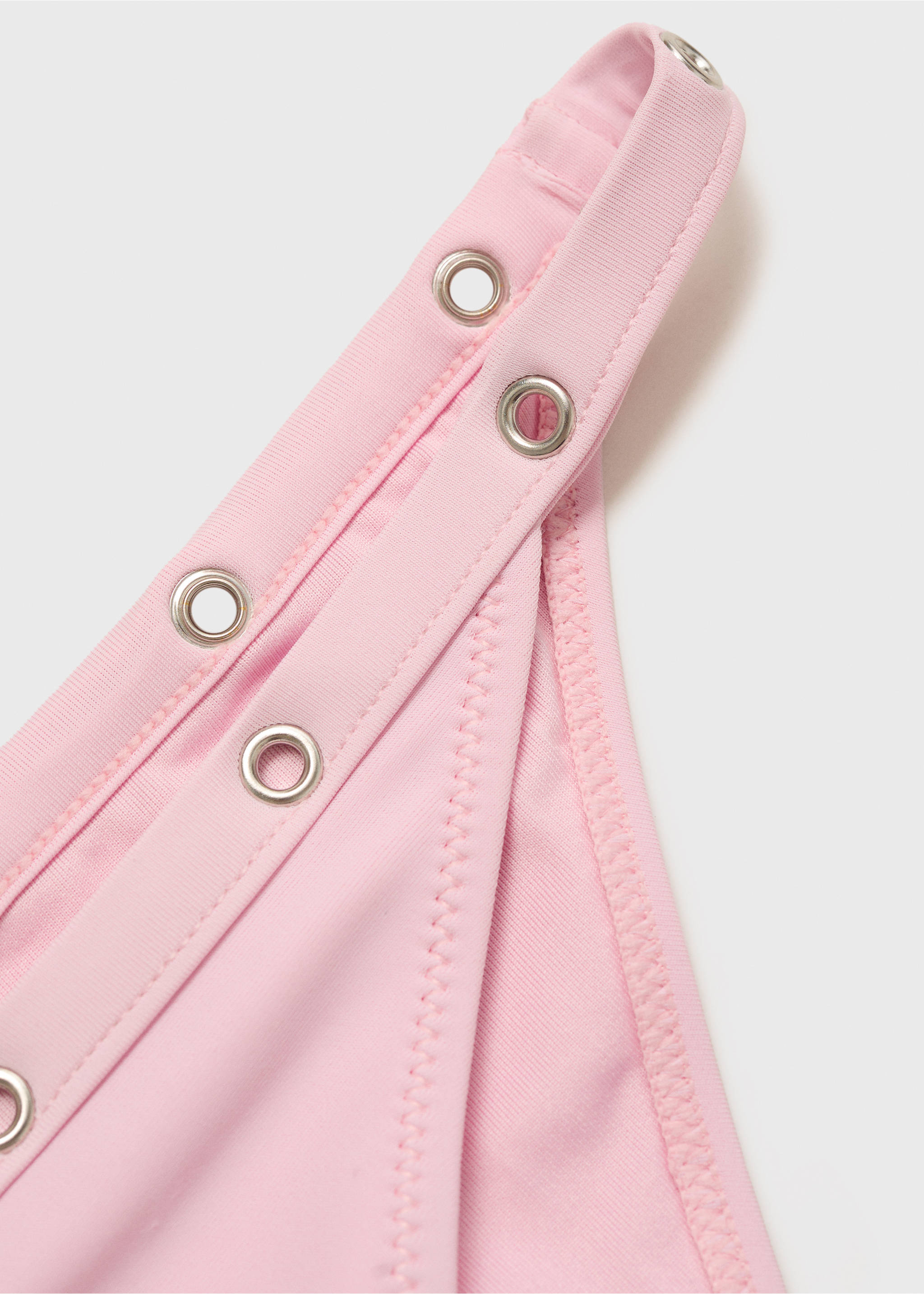 Bikini bottoms with eyelet detail - Details of the article 8, Pink. Ref: 87019211-00.