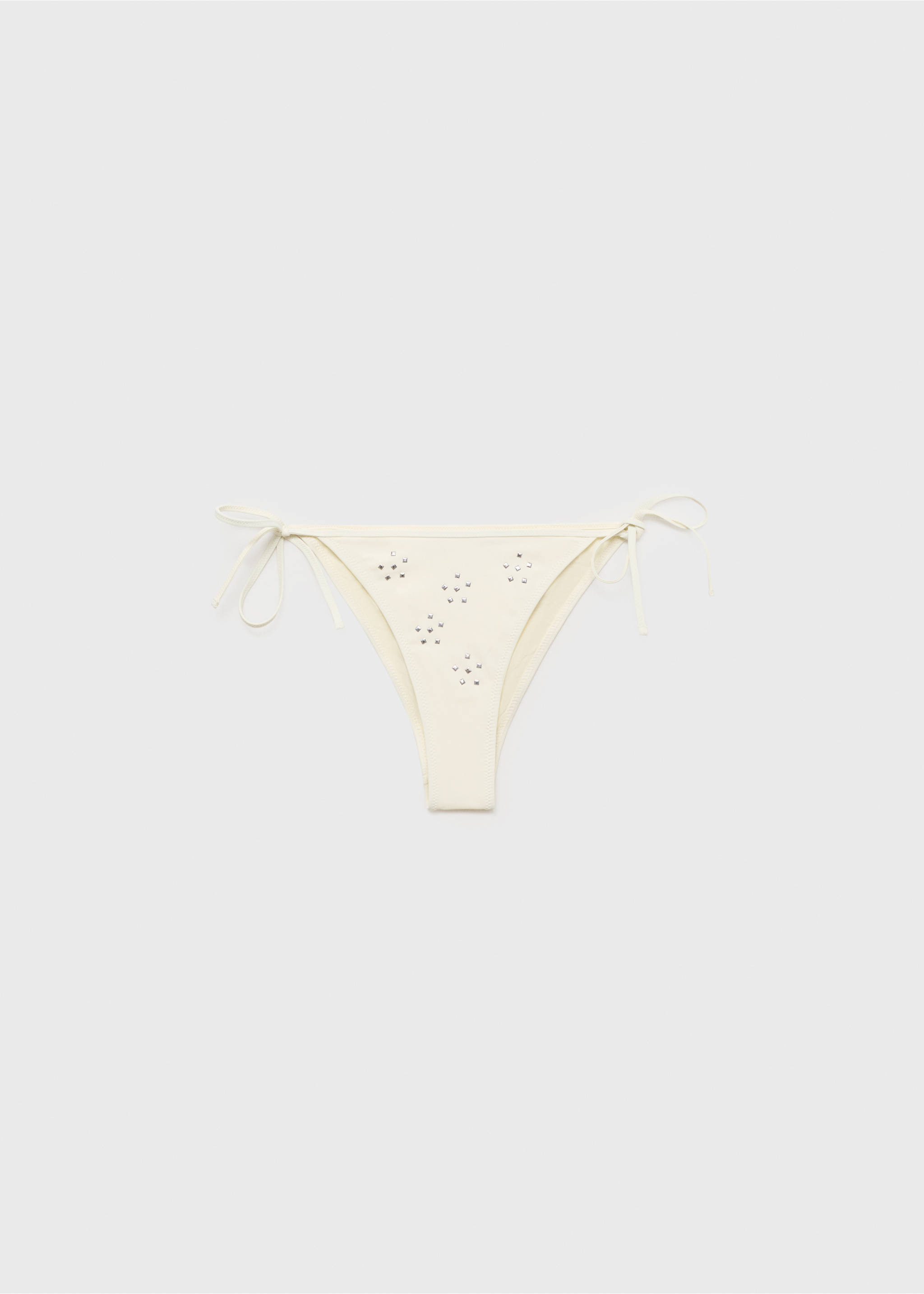 Bikini bottoms with metallic appliqués - Article without model, Off White. Ref: 87019213-00.
