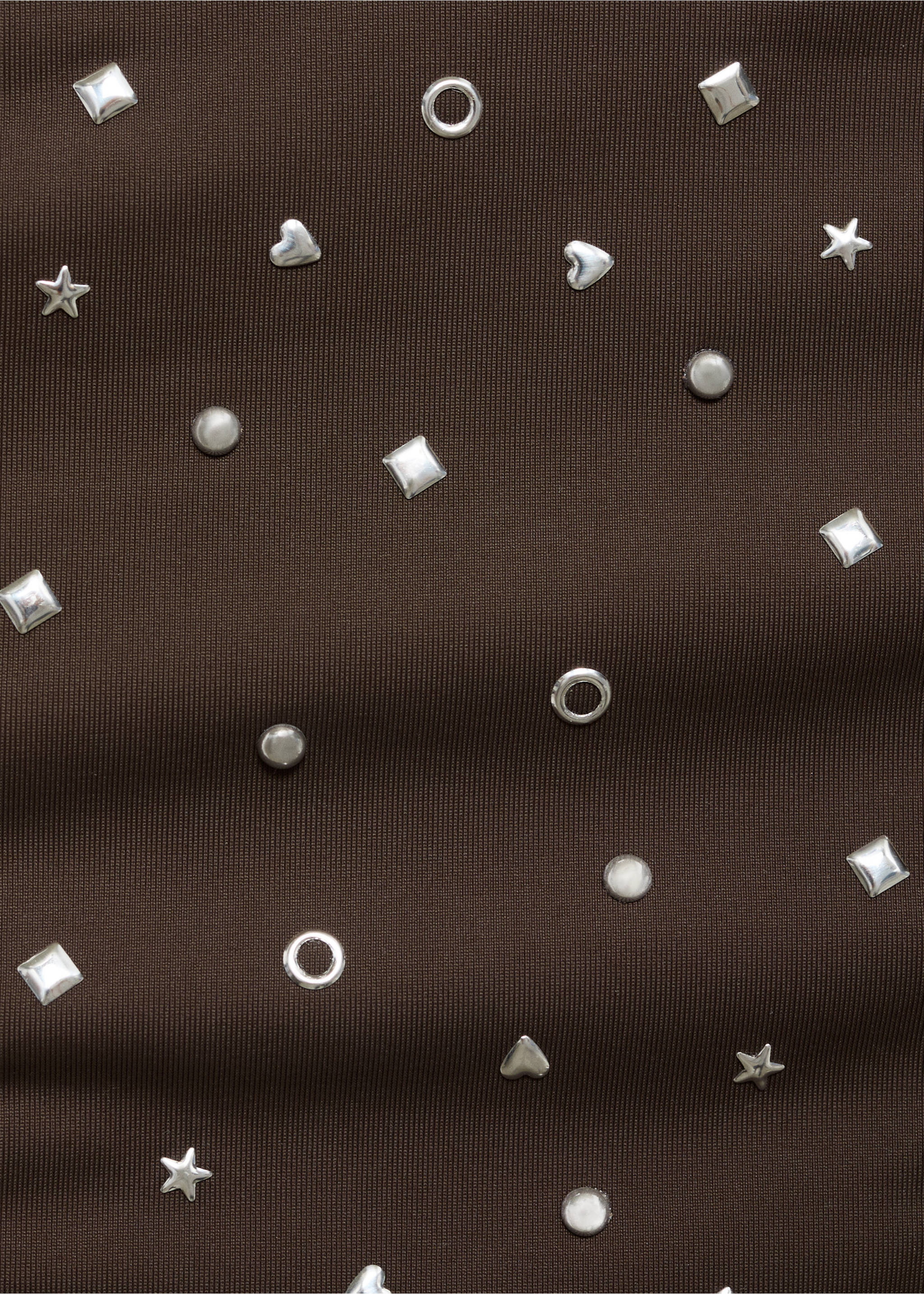 Bikinibroekje met metalen versieringen - Detail van het artikel 8, Chocoladebruin. Ref: 87019214-00.