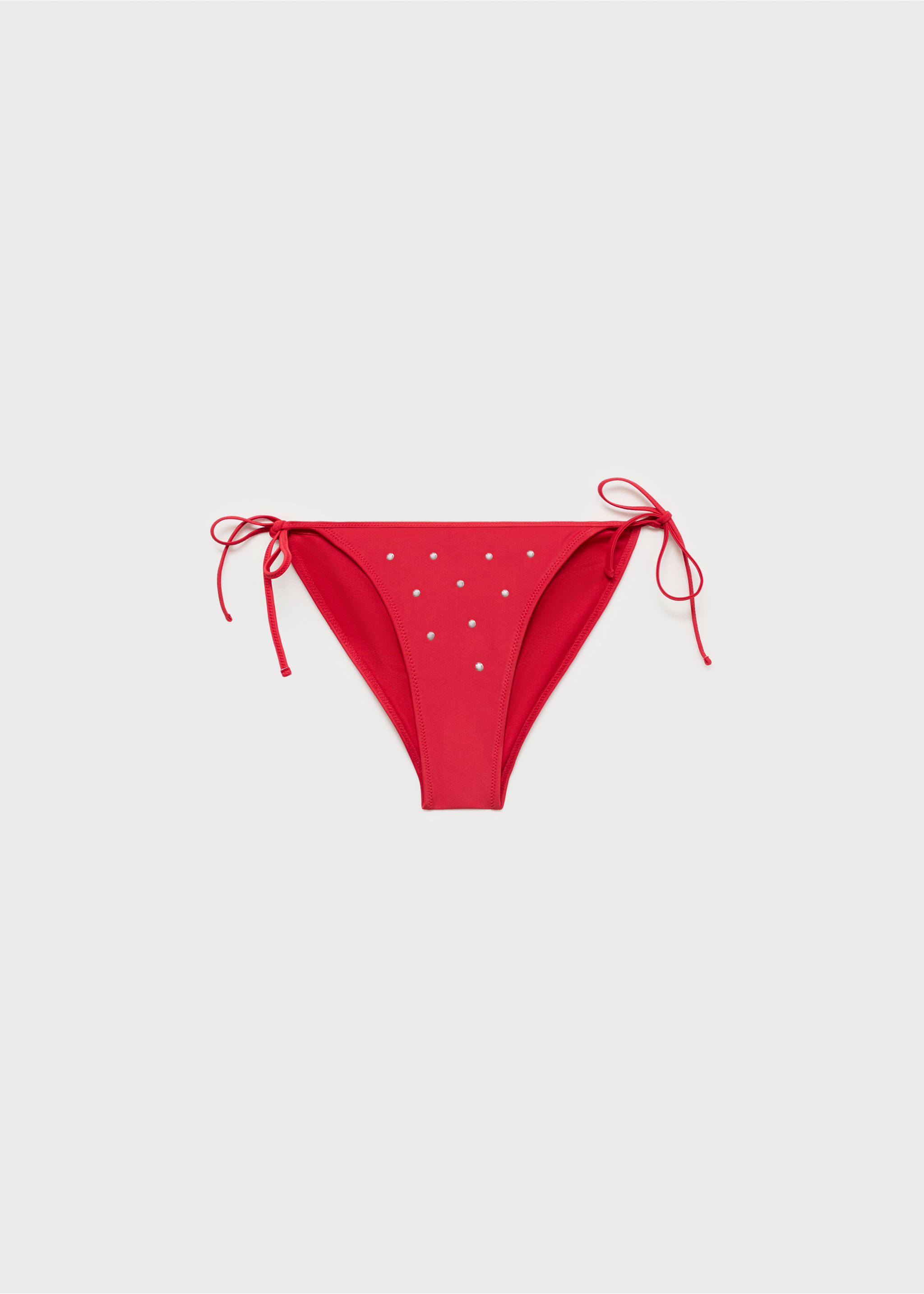Bikini bottoms with metallic appliqués - Article without model, Red. Ref: 87019216-00.