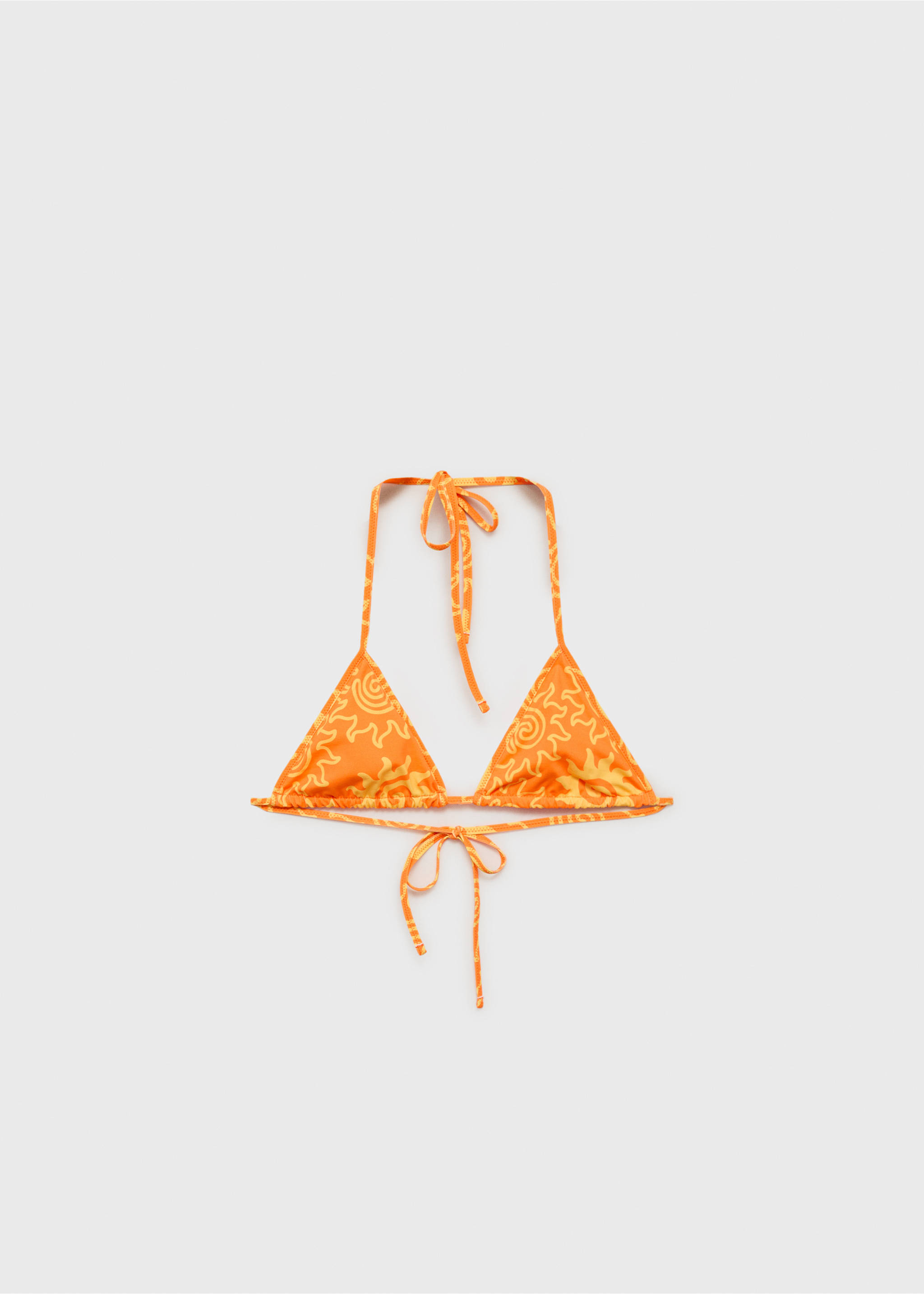 Printed bikini top - Article without model, Orange. Ref: 87019221-00.