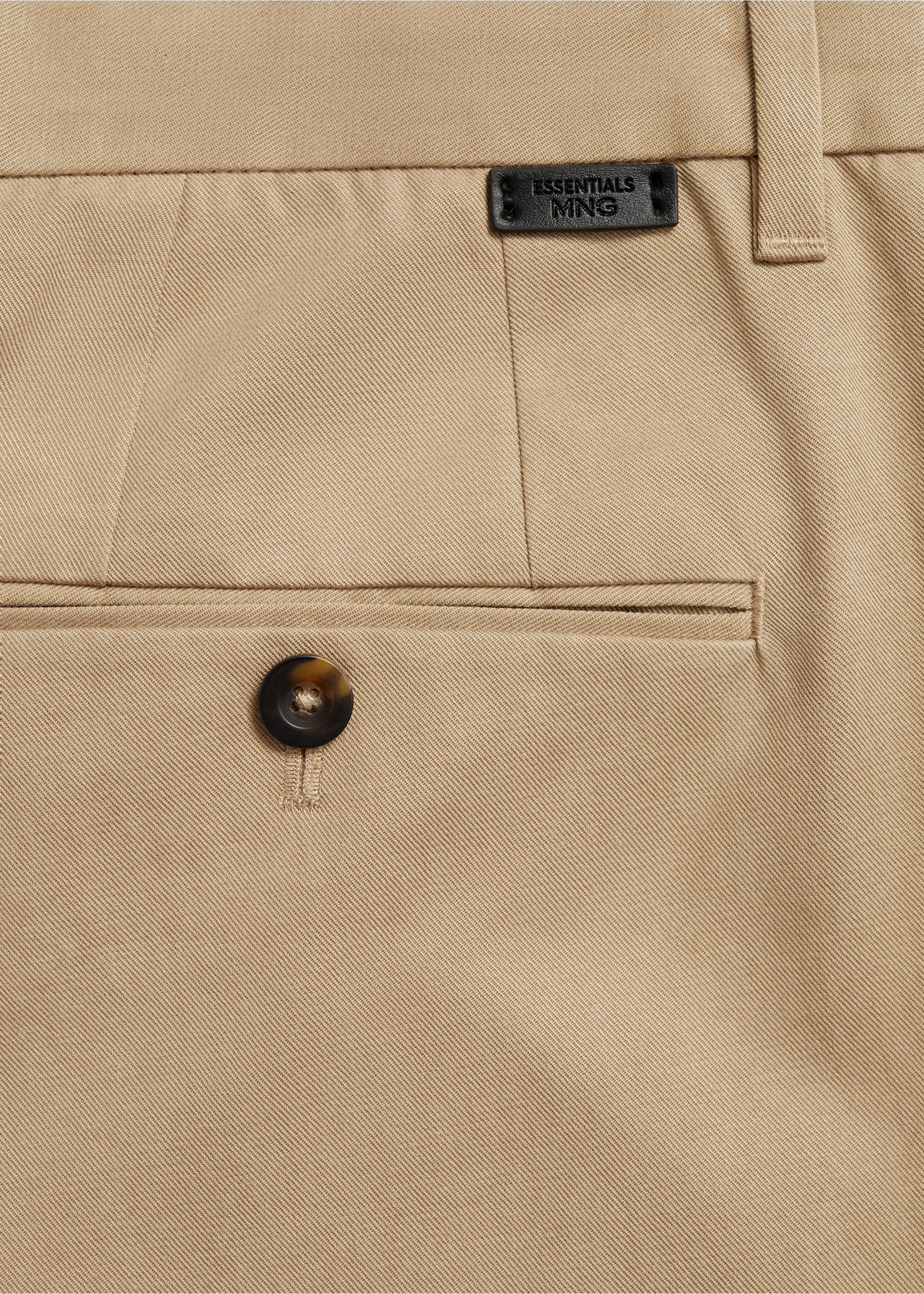 Regular-fit cotton trousers - Details of the article 0, Beige. Ref: 87020252-00.