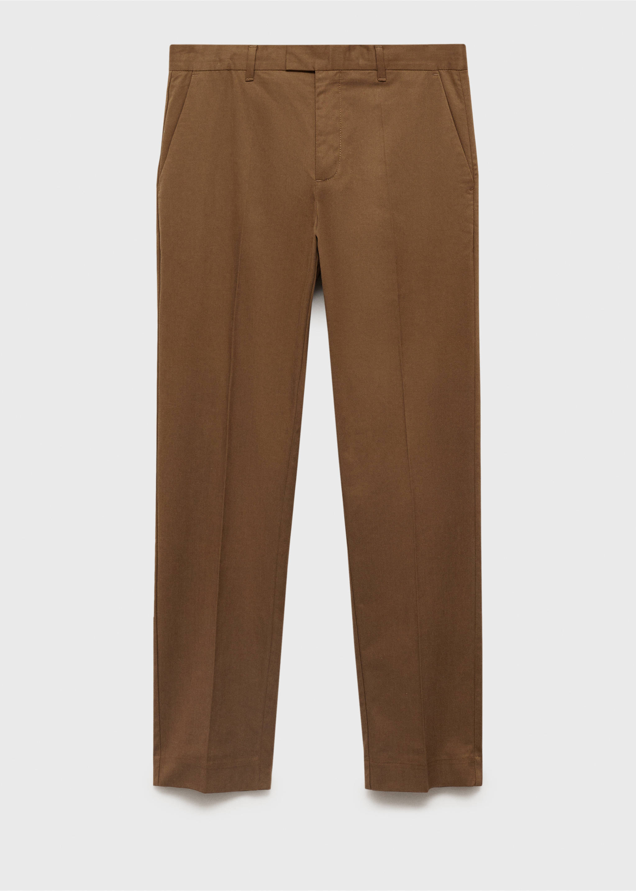 Regular-fit cotton trousers - Article without model, Brown. Ref: 87020252-00.