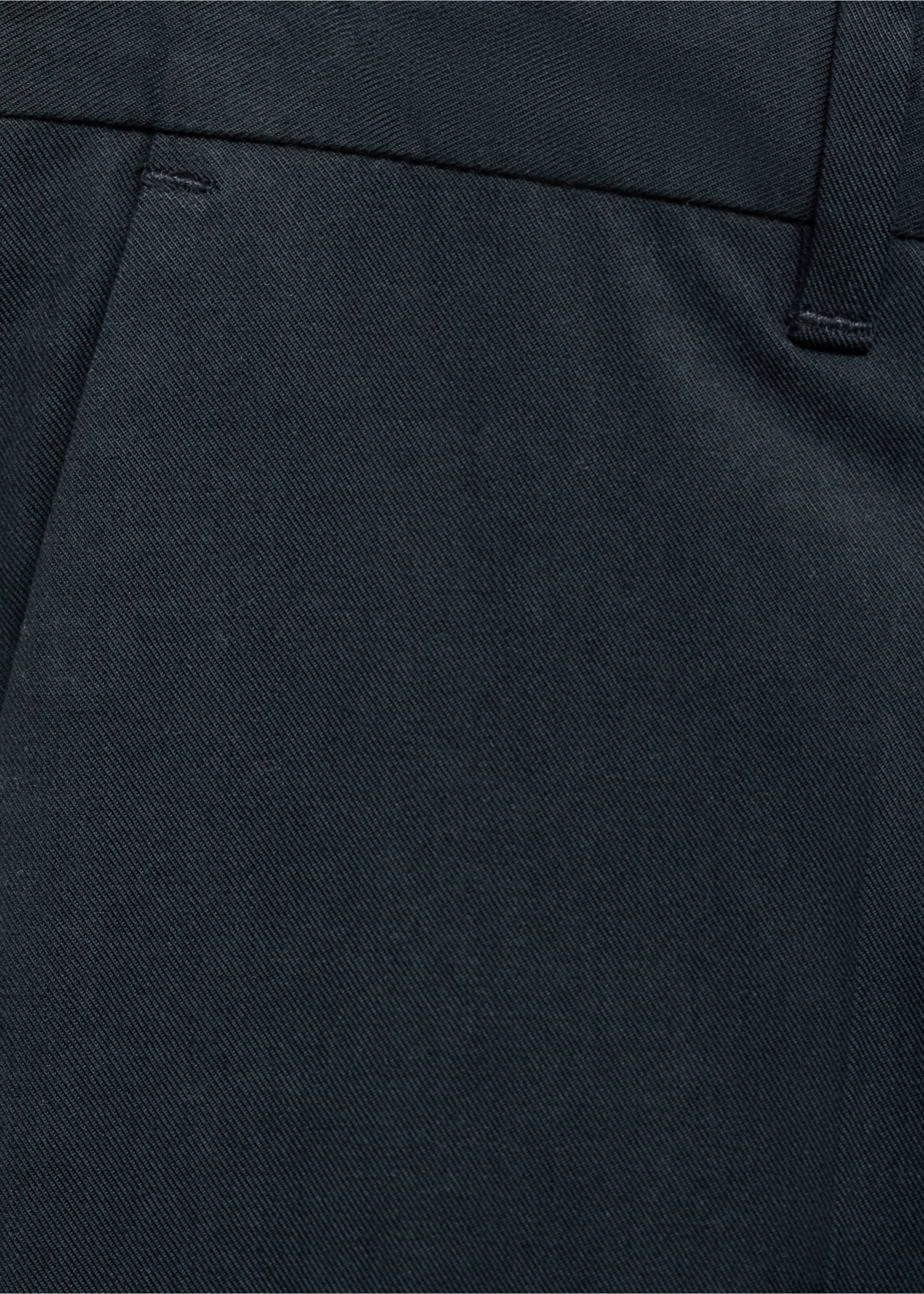 Regular-fit cotton trousers - Details of the article 0, Dark Navy. Ref: 87020252-00.