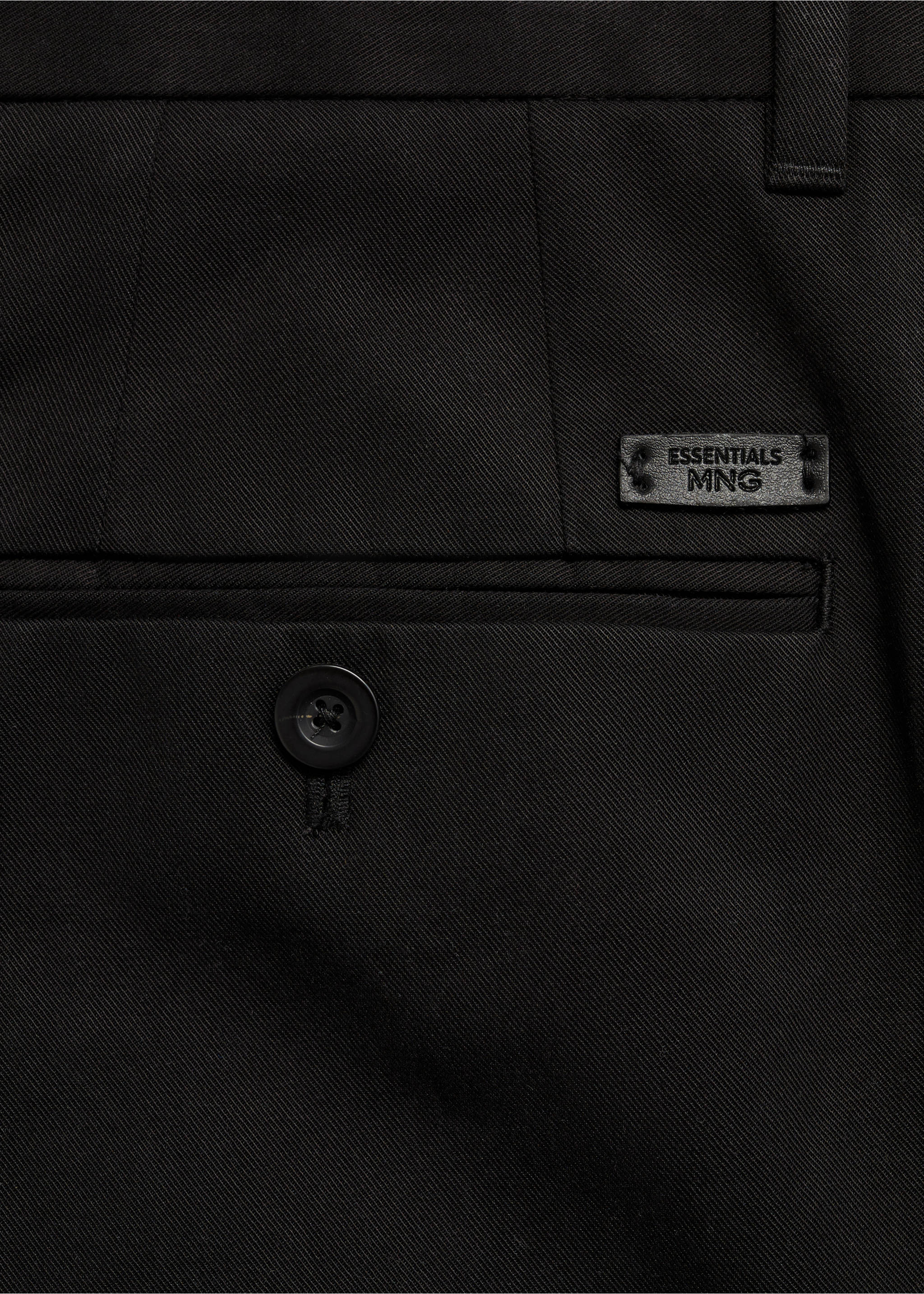 Regular-fit cotton trousers - Details of the article 0, Black. Ref: 87020252-00.