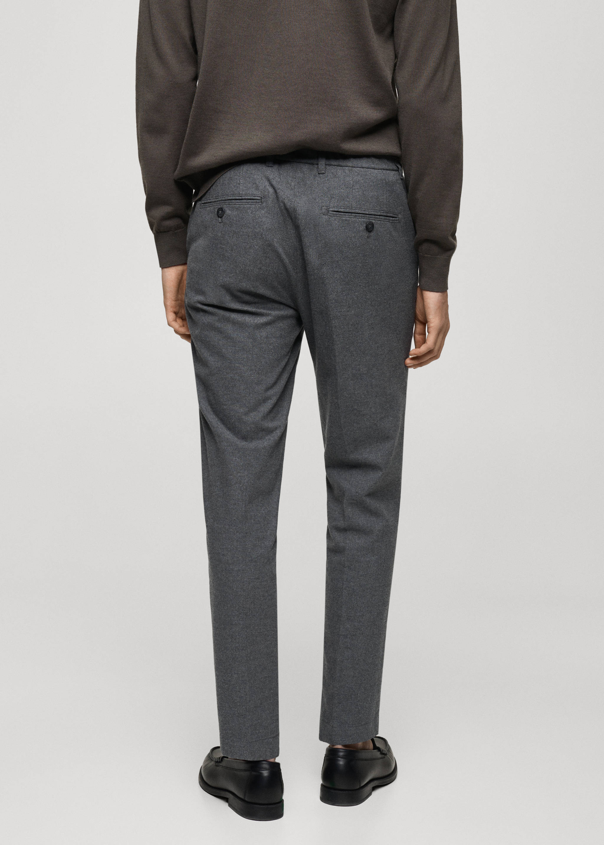 Regular-fit flannel trousers - Reverse of the article
