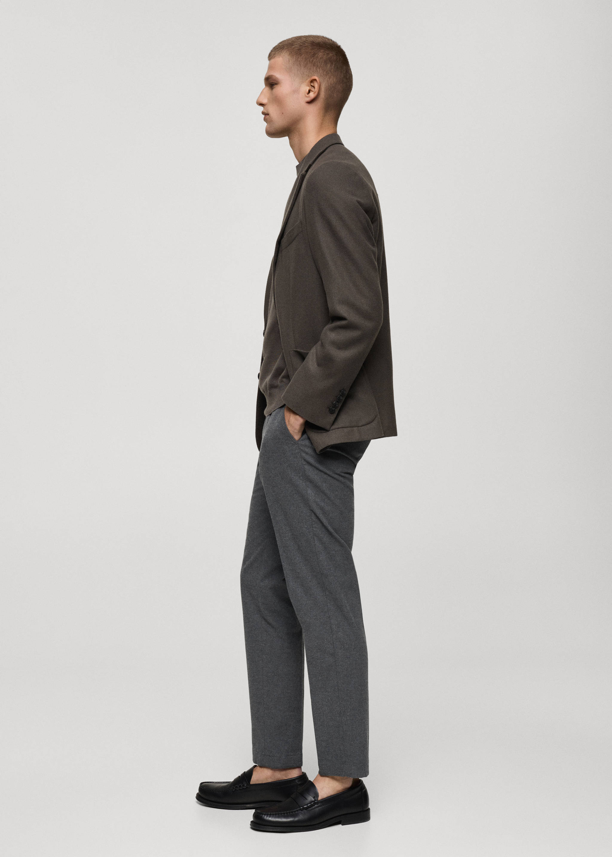 Regular-fit flannel trousers - Details of the article 2