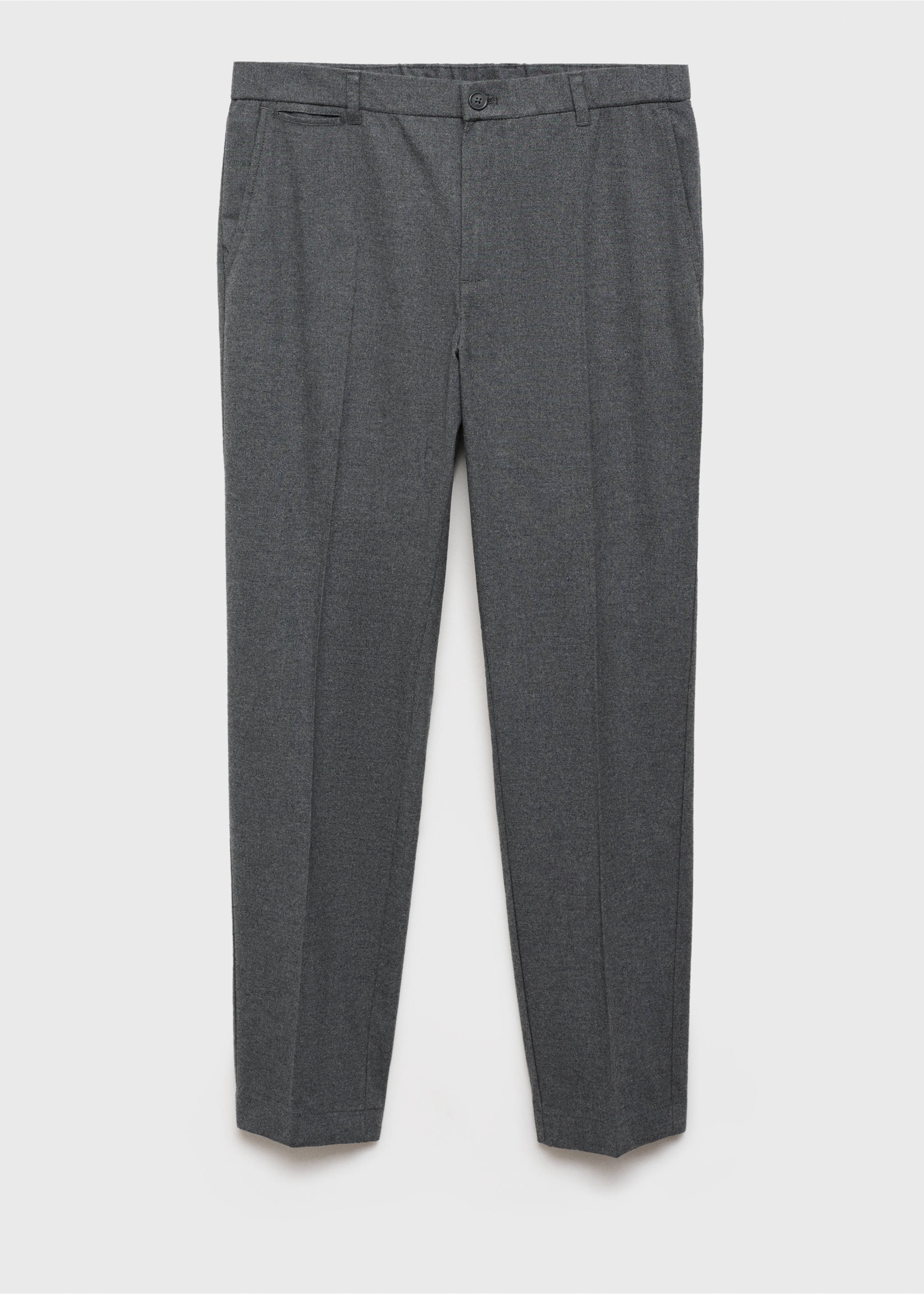 Regular-fit flannel trousers - Article without model, Light Heather Grey. Ref: 87020253-00.