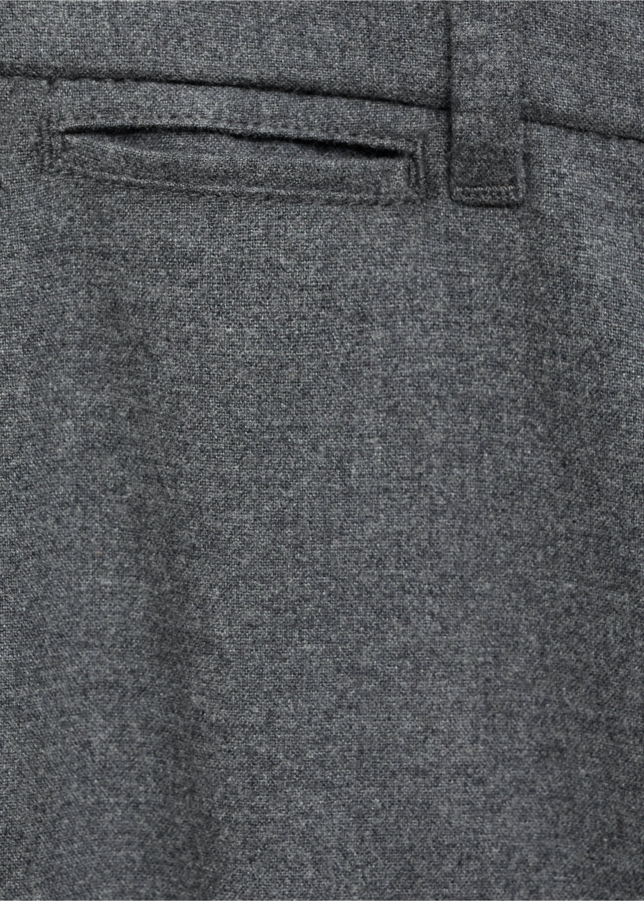Regular-fit flannel trousers - Details of the article 0, Light Heather Grey. Ref: 87020253-00.