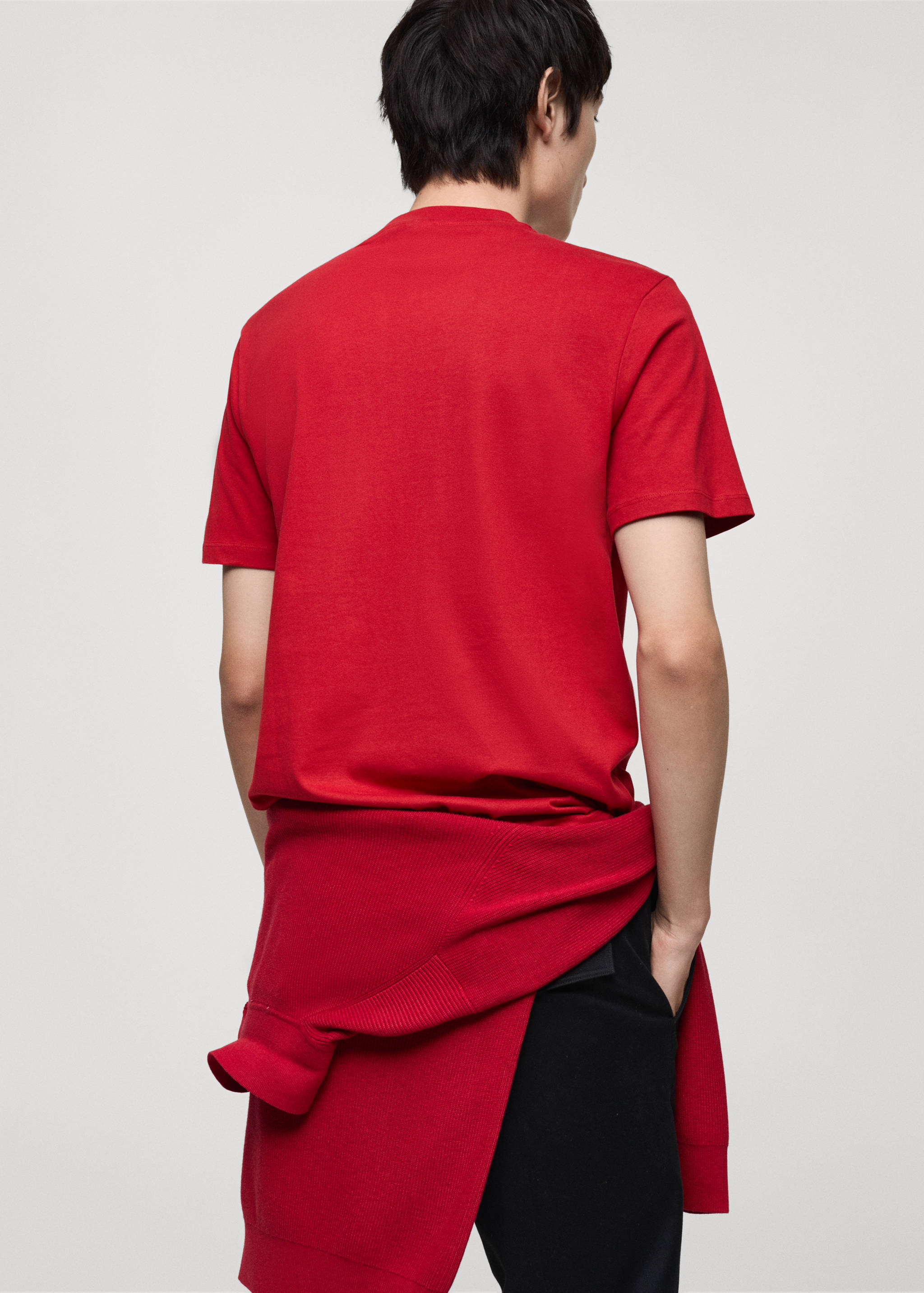 T-shirt 100 % coton imprimé combiné slim-fit - Verso de l’article