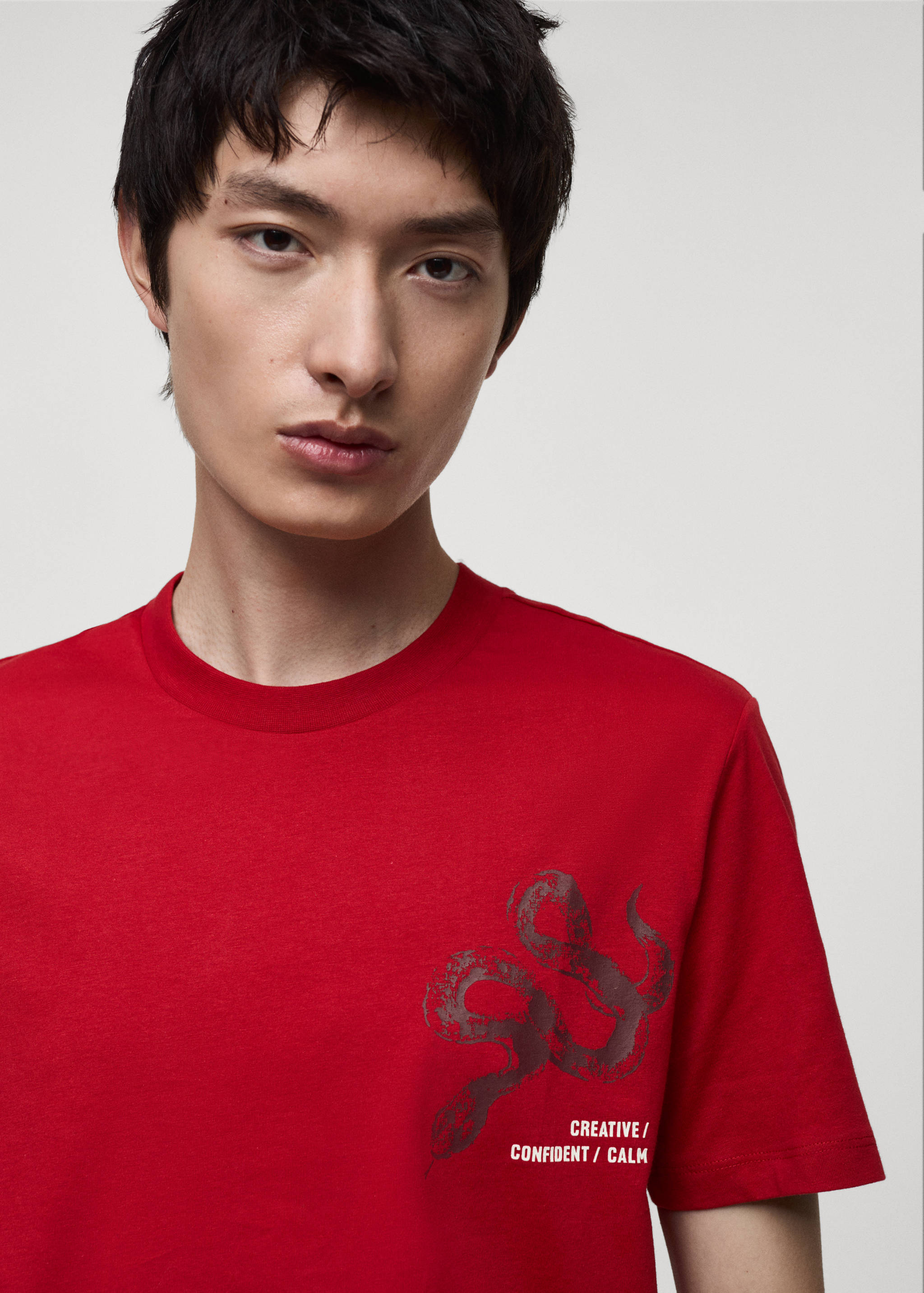 T-shirt 100 % coton imprimé combiné slim-fit - Détail de l'article 1