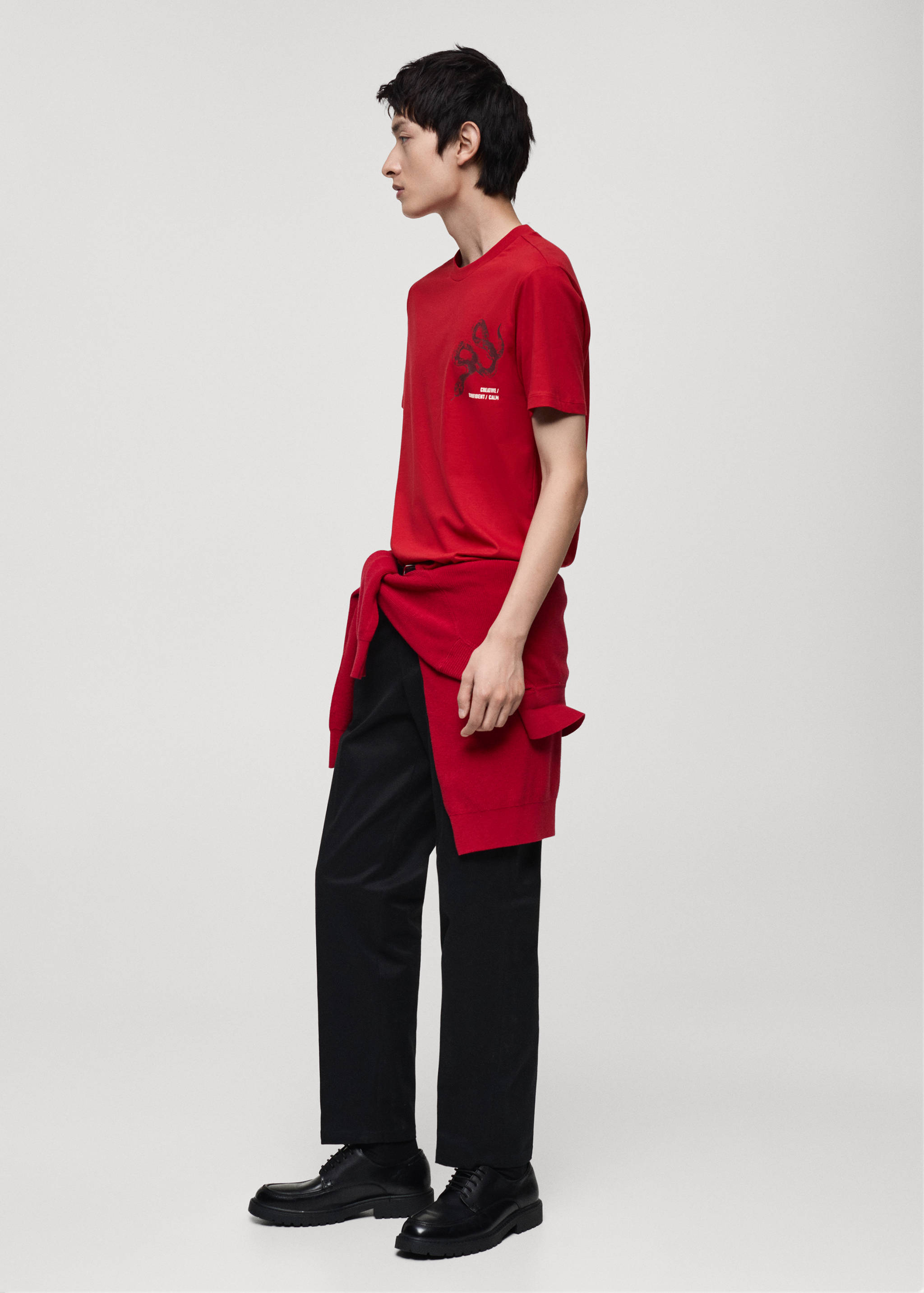 T-shirt 100 % coton imprimé combiné slim-fit - Détail de l'article 2