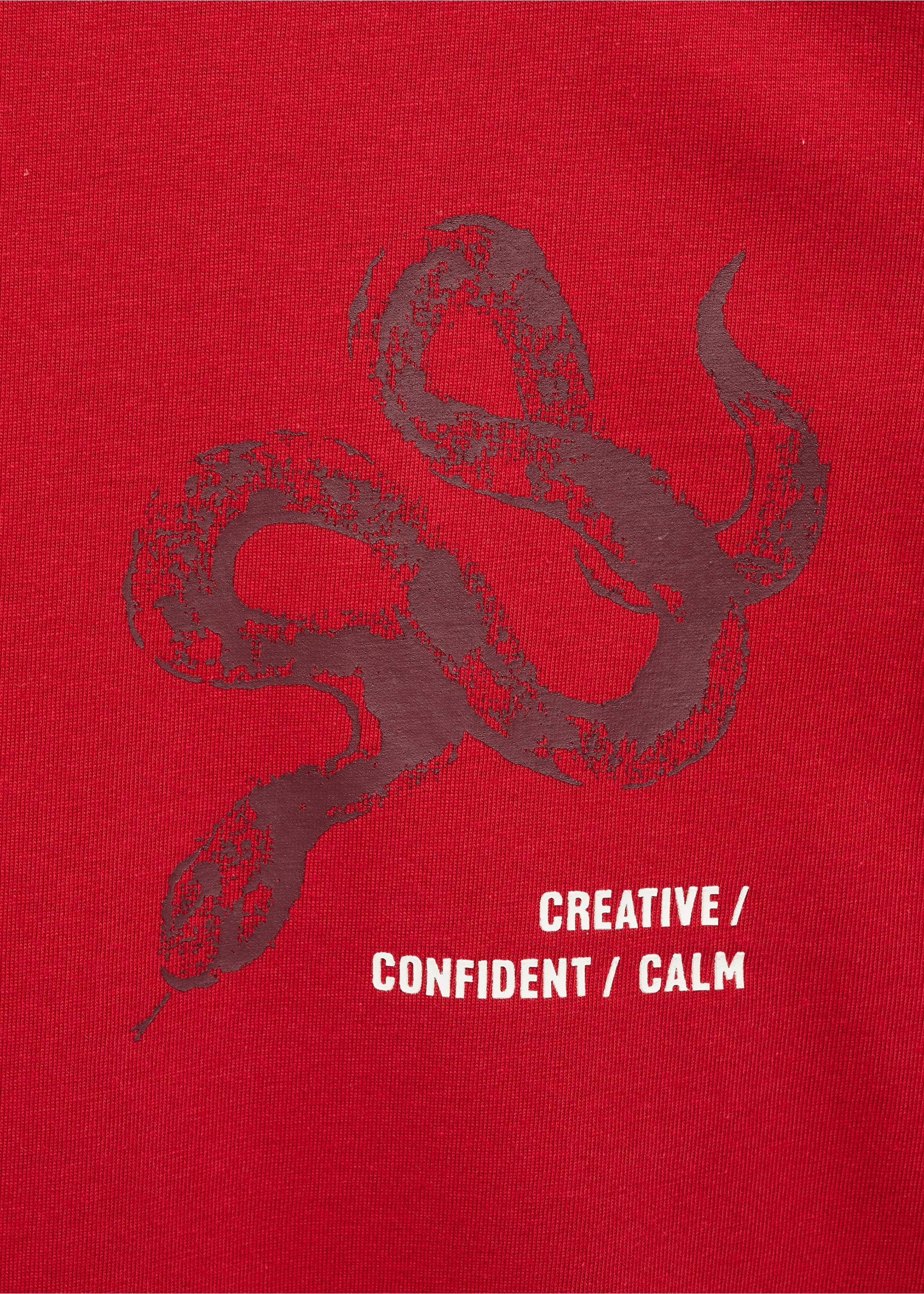 Camiseta 100% algodón estampado combinado slim fit - Detalle del artículo 0, Rojo. Ref: 87020254-00.