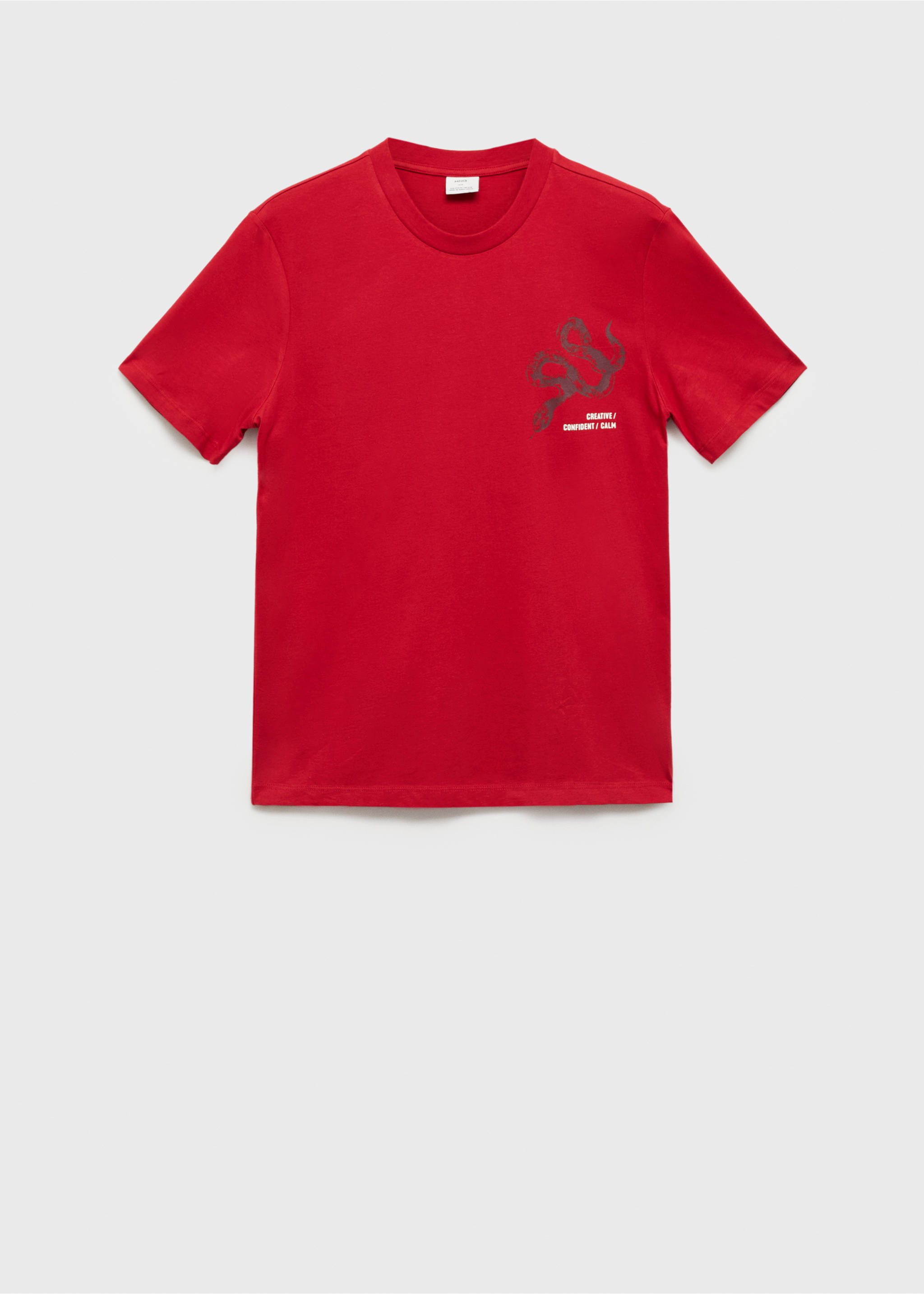 Camiseta 100% algodón estampado combinado slim fit - Artículo sin modelo, Rojo. Ref: 87020254-00.