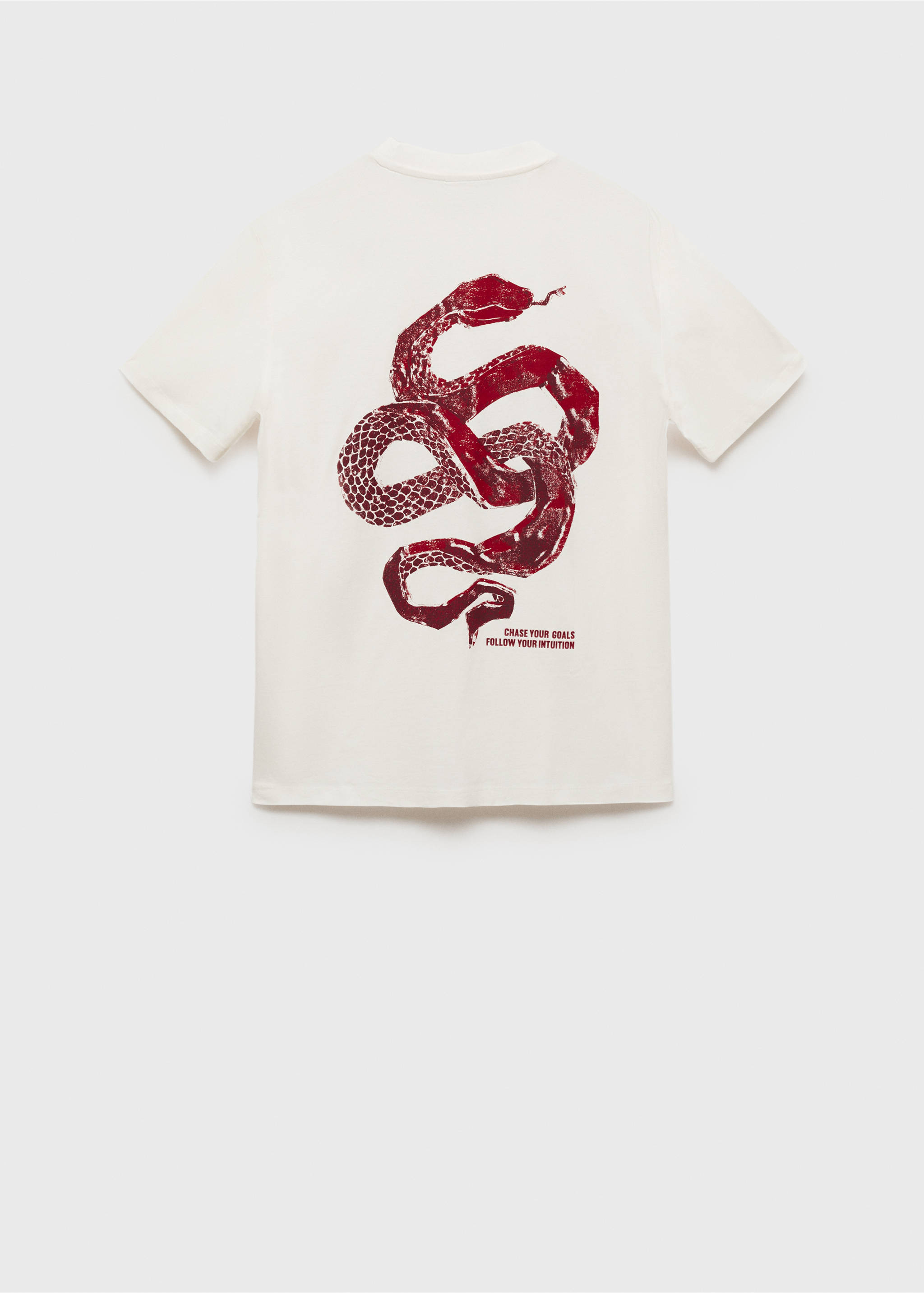T-Shirt aus 100 % Baumwolle mit kombiniertem Print - Detail des Artikels 0, Weiß. Ref: 87020255-00.