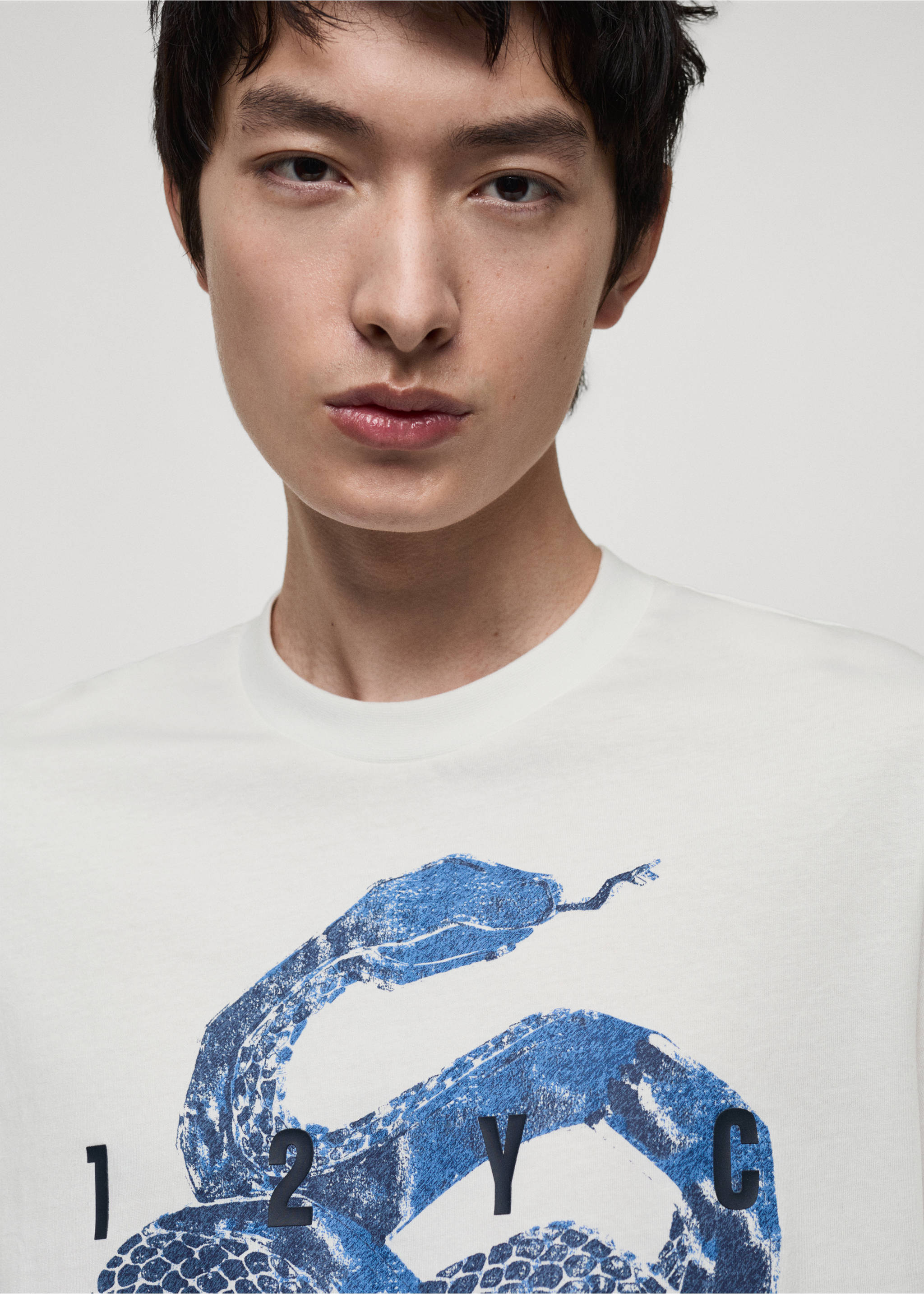 Camiseta 100% algodón estampado gráfico delantero - Reverso del artículo, Blanco. Ref: 87020256-00.