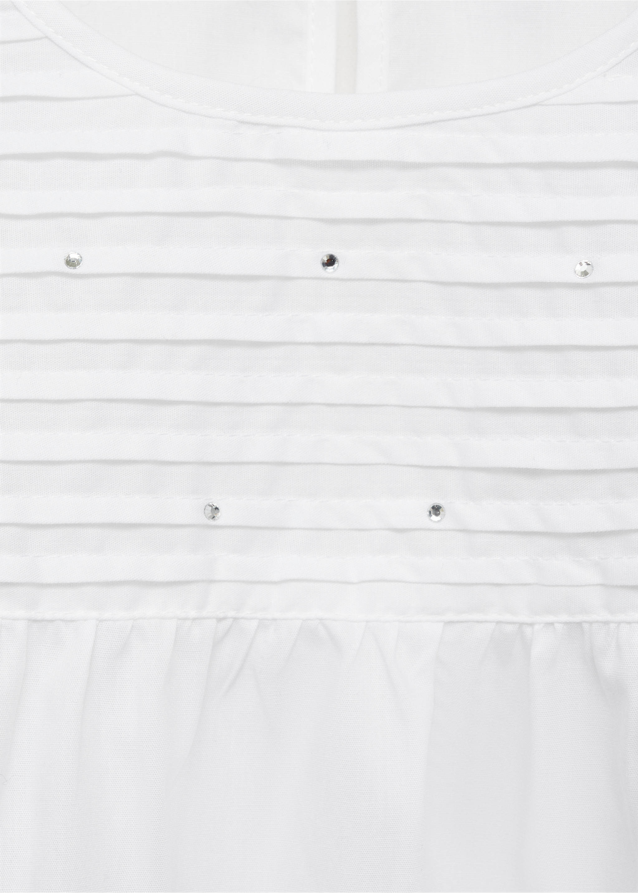 Plisszírozott blúz strasszkövekkel - A termék adatai 8, Fehér. Ref: 87020257-00.