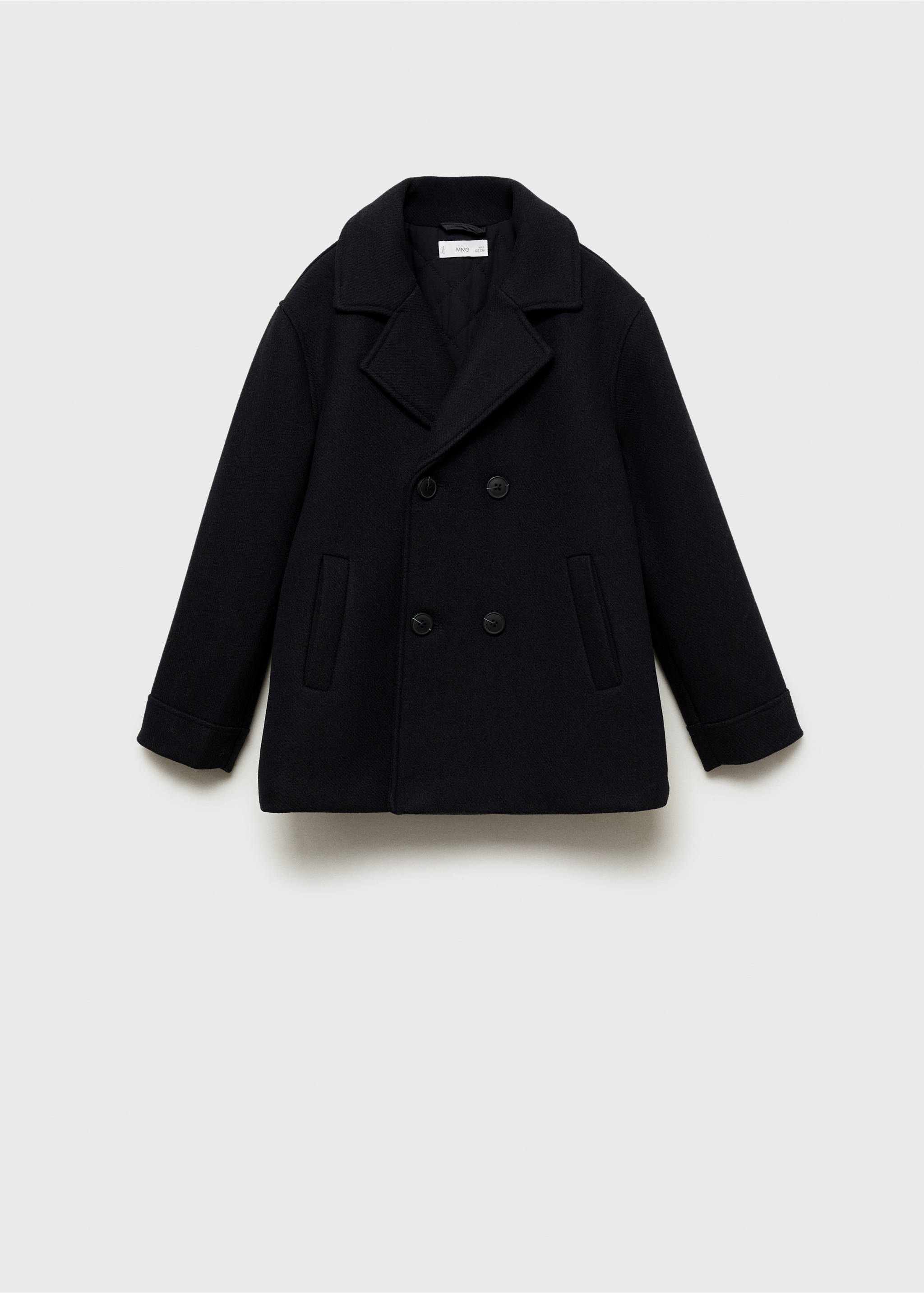 Buttoned wool coat - Article without model, Dark Navy. Ref: 87020288-00.