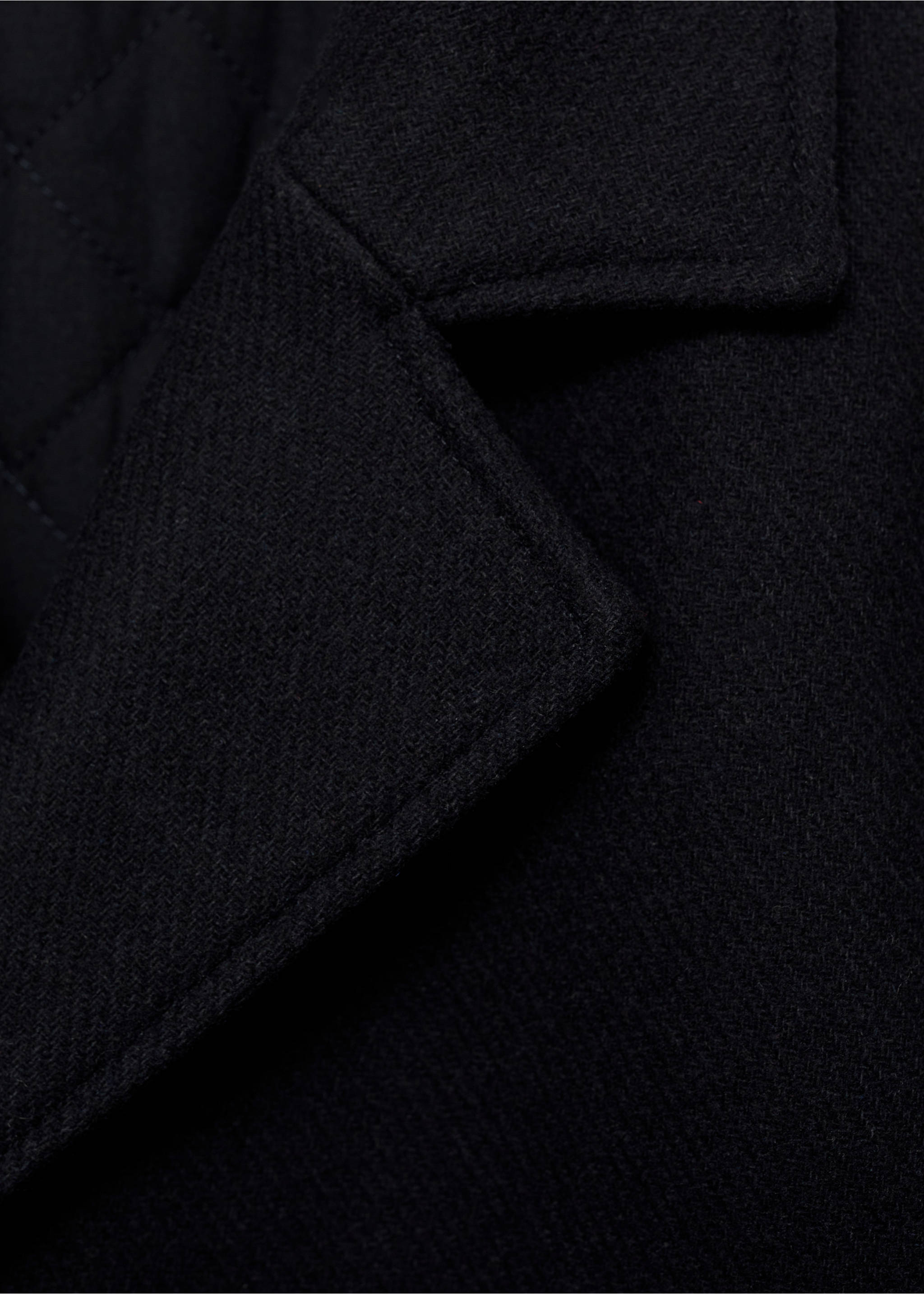 Buttoned wool coat - Details of the article 8, Dark Navy. Ref: 87020288-00.