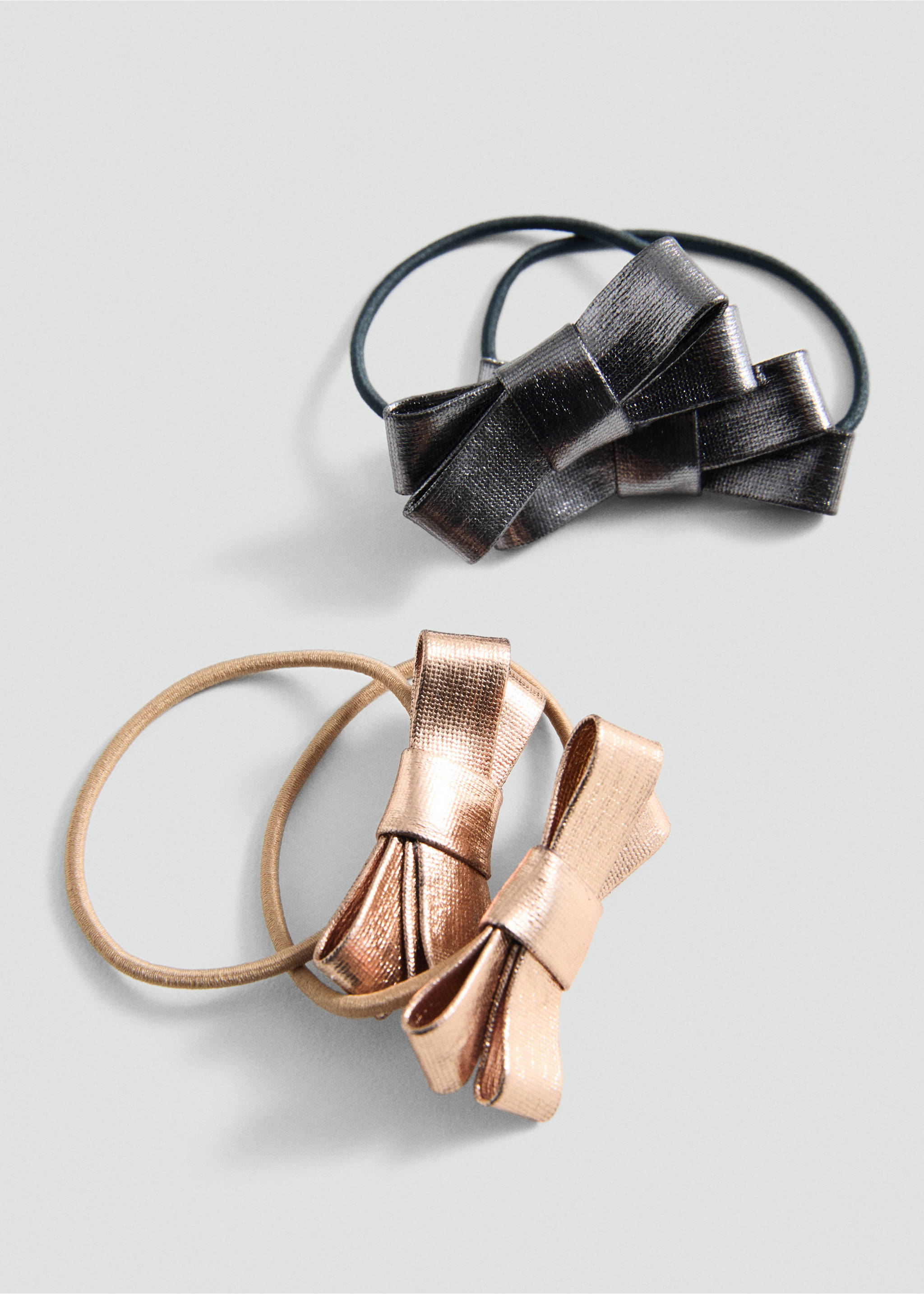 4er-Pack Scrunchies - Mittlere Ansicht, Silber. Ref: 87020307-00.