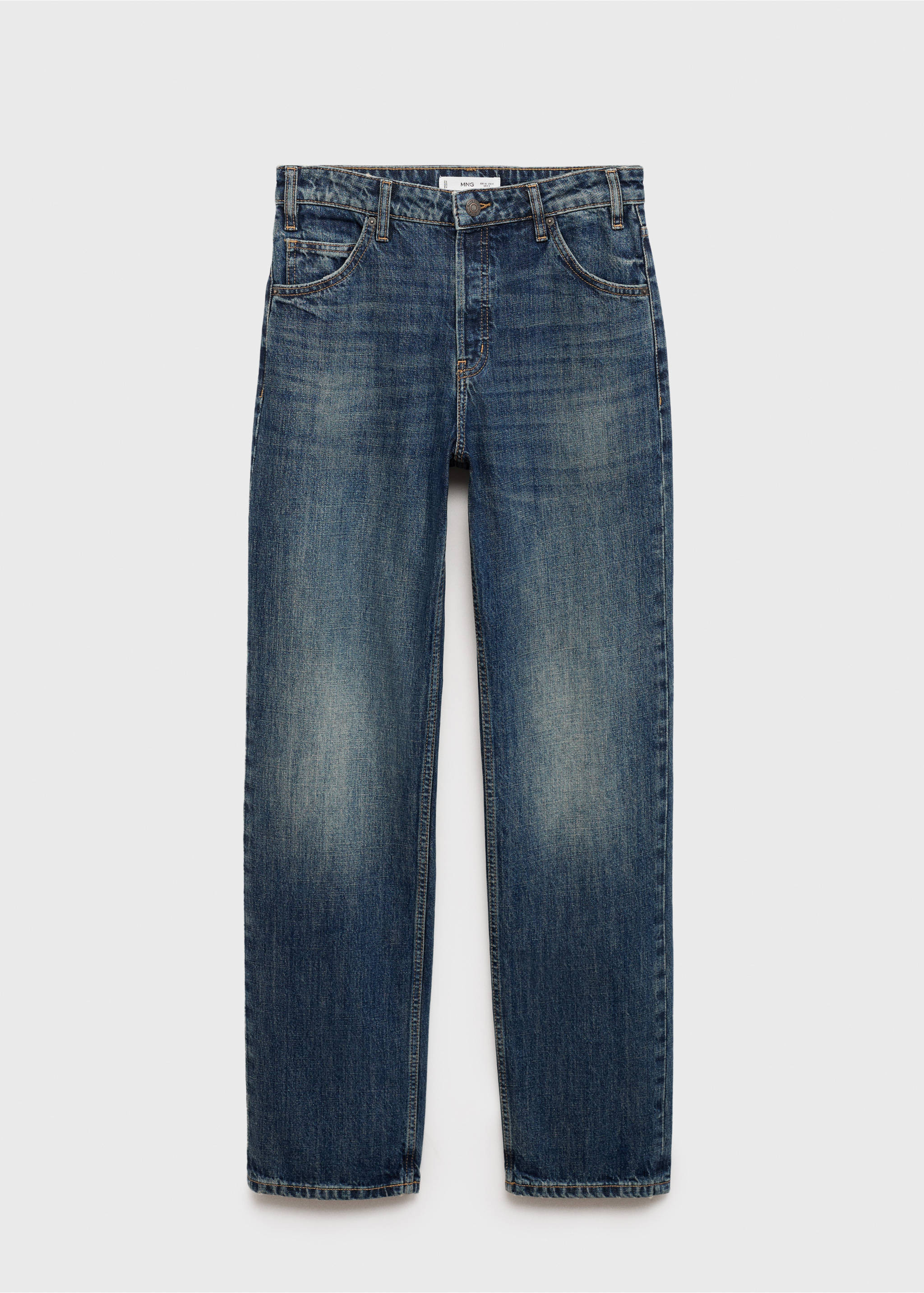 Mid-rise straight jeans - Article without model, Dark Blue. Ref: 87020429-00.