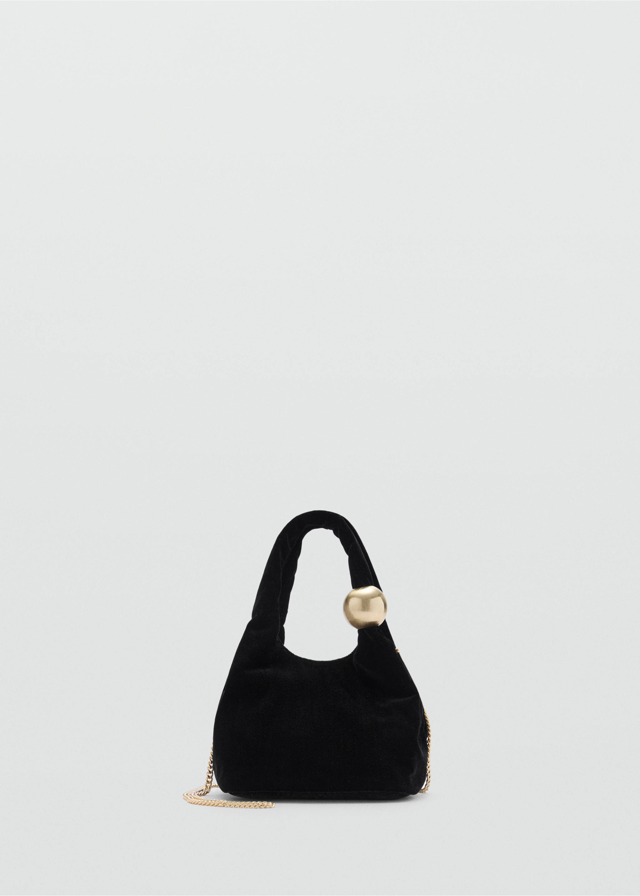 Sac velours détail boule - Article sans modèle, Noir. Ref: 87020430-00.