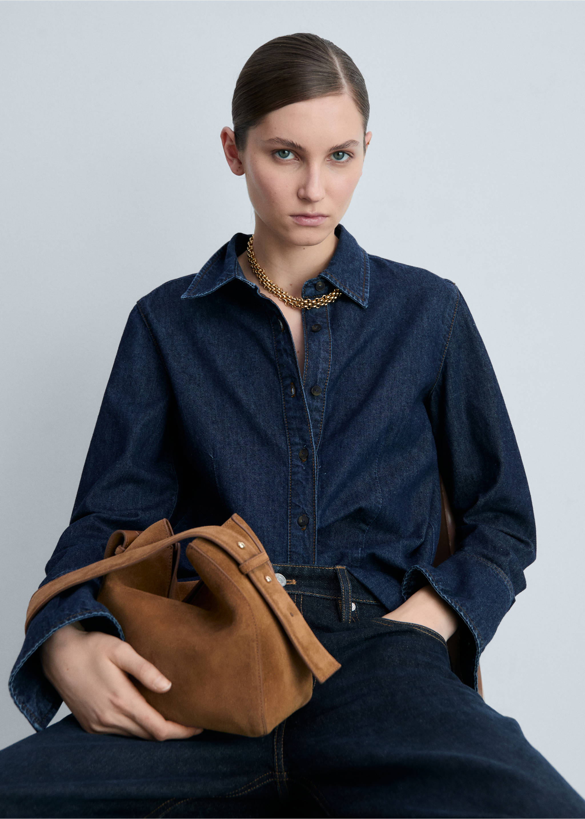 Suede mini shopper bag - General plane, Leather. Ref: 87020431-00.