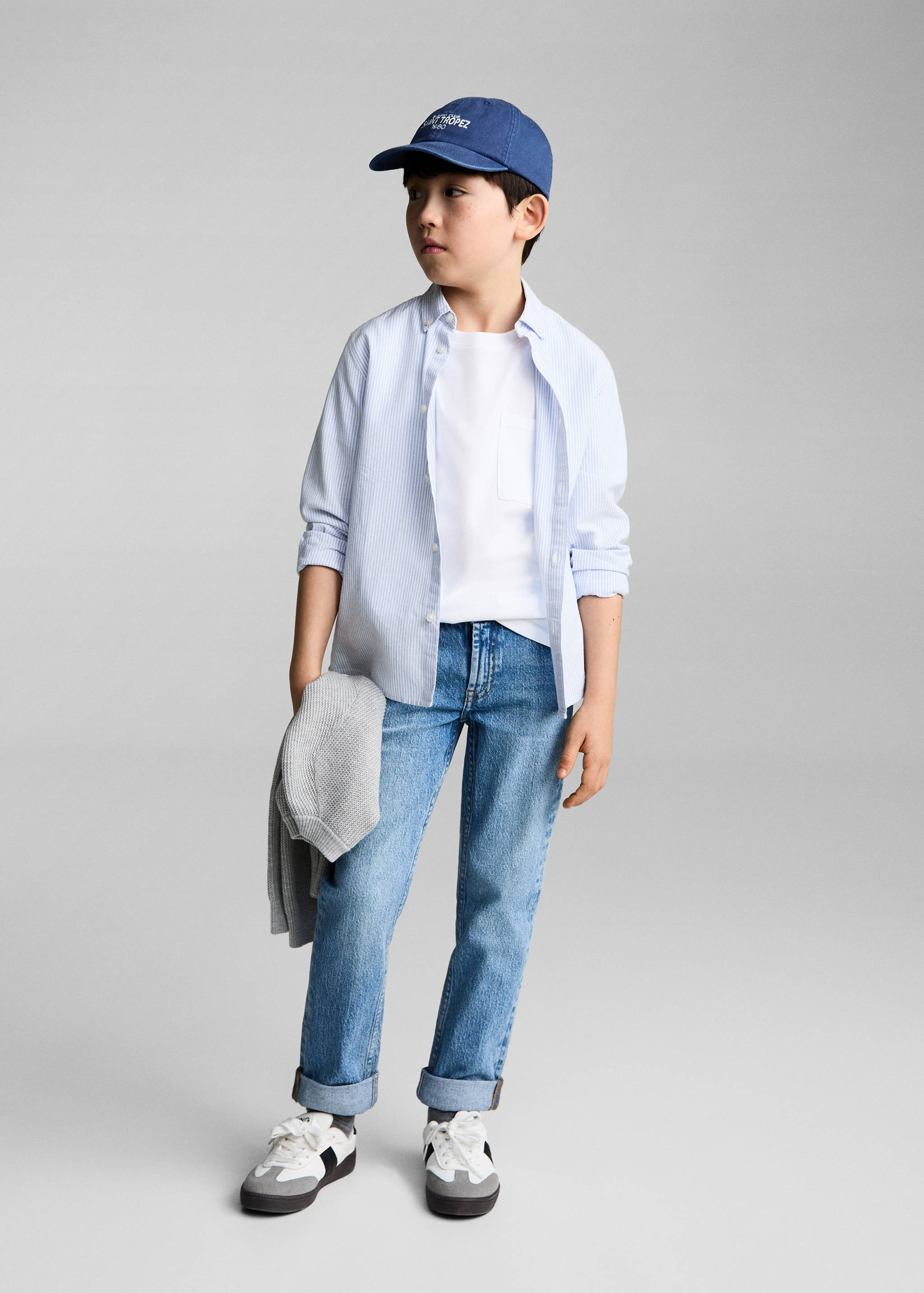 Overhemd 100% katoen met Oxford-strepen - Overzichtstekening