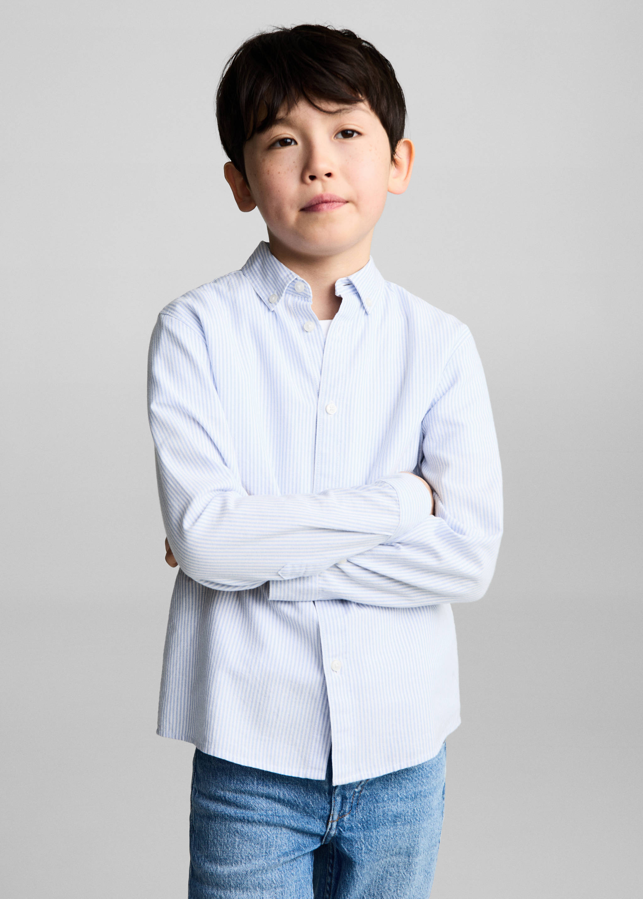 Overhemd 100% katoen met Oxford-strepen - Middenvlak