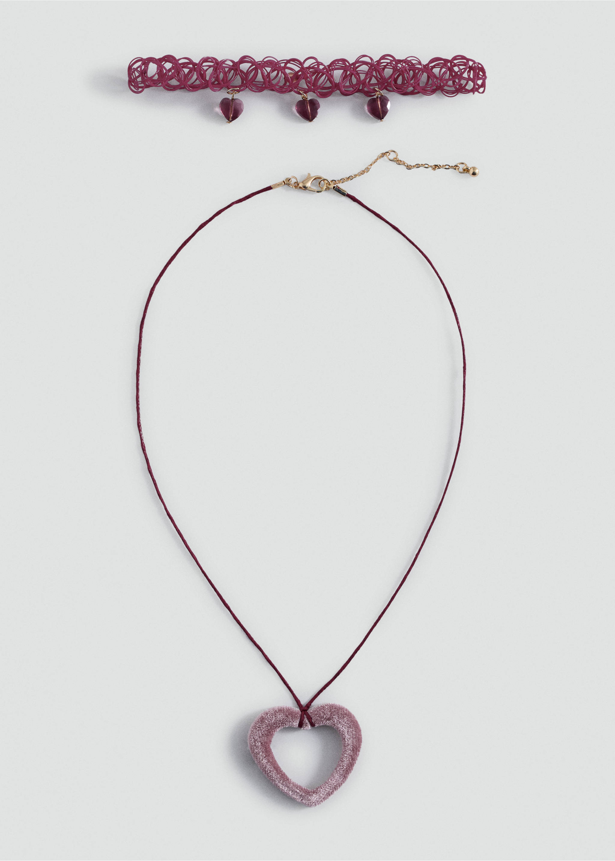 Set 2 collane combinate - Articolo senza modello, Rosa pallido. Ref: 87020433-00.